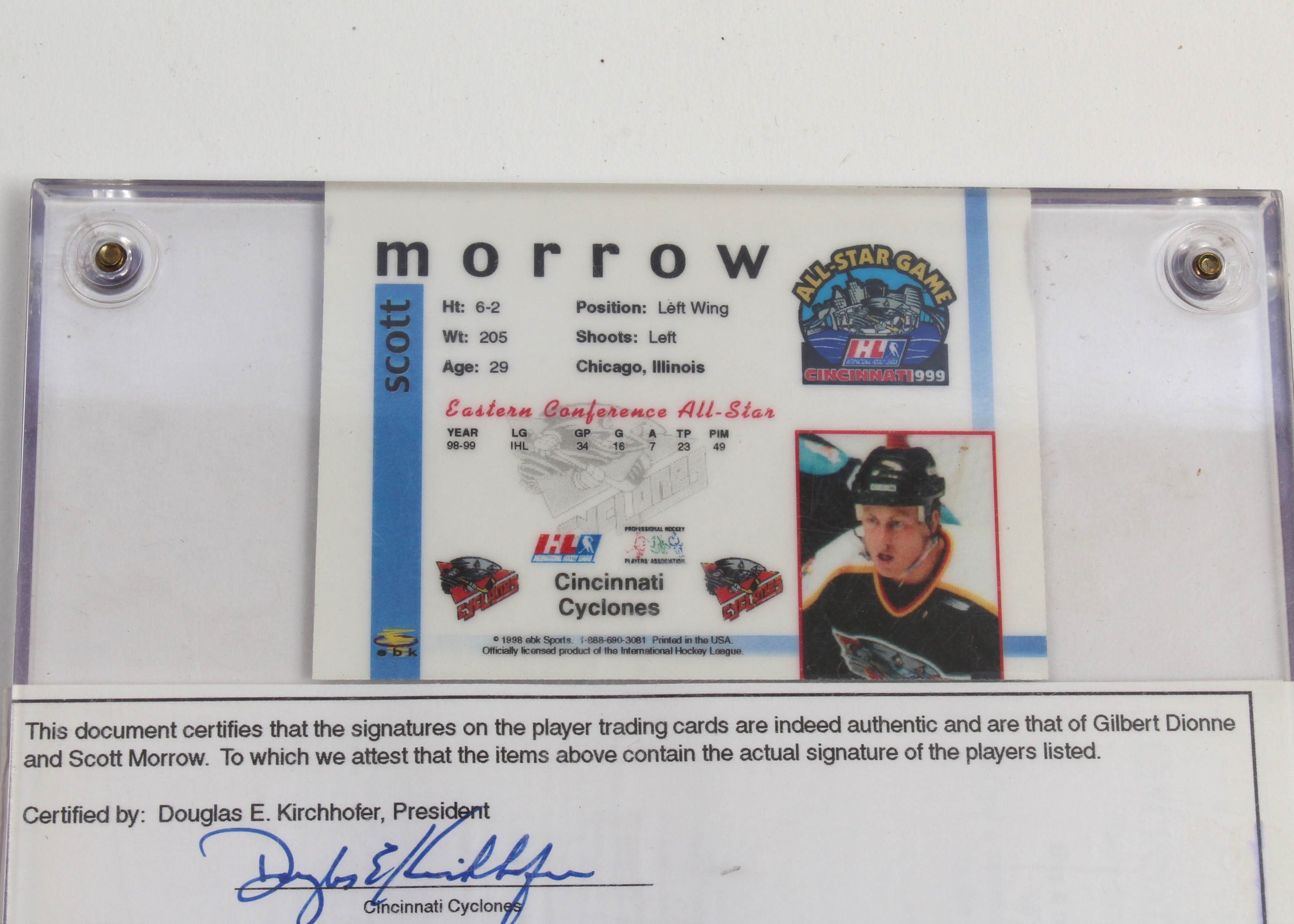 IHL Cincinnati Cyclones Autographed Cards