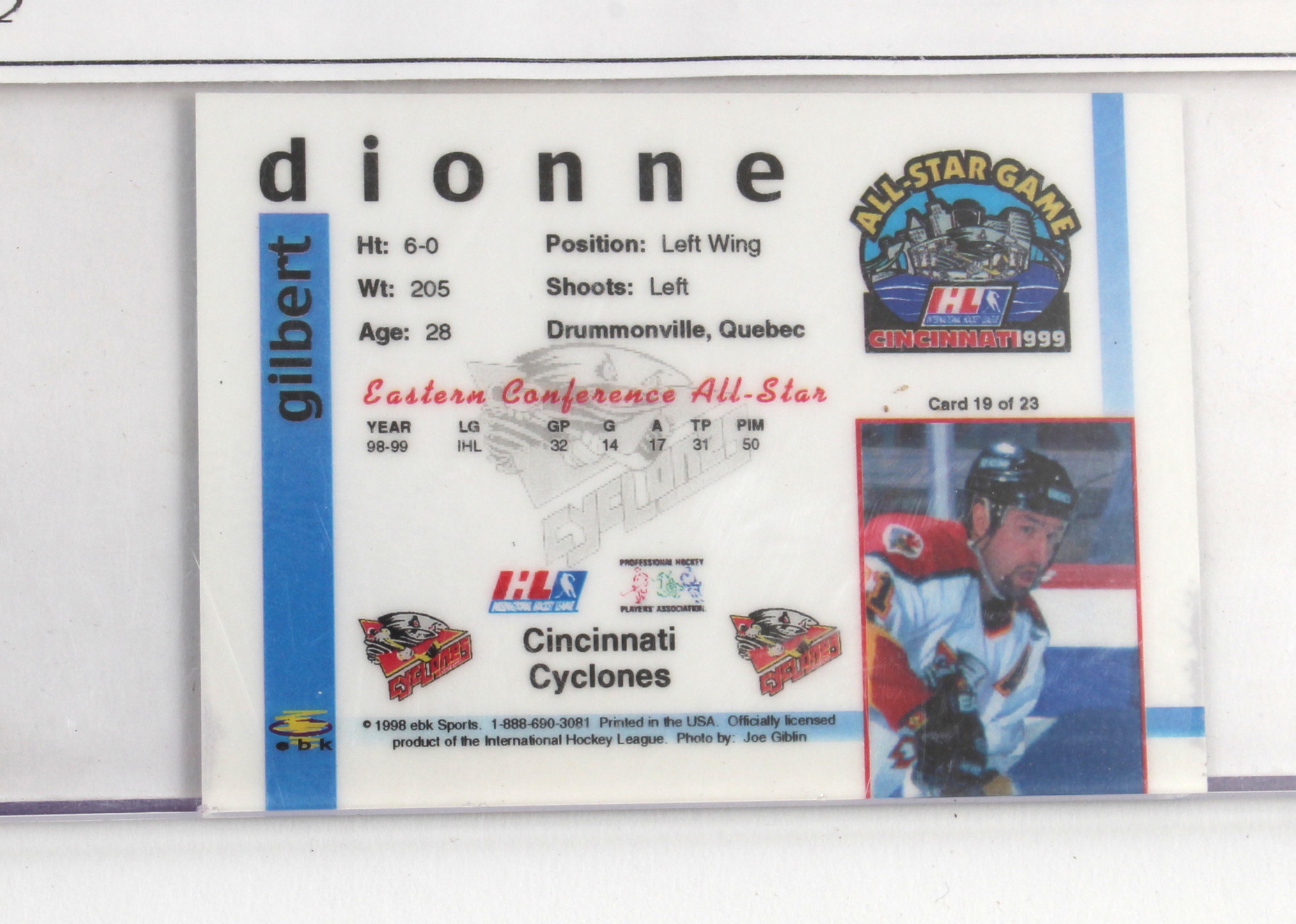 IHL Cincinnati Cyclones Autographed Cards