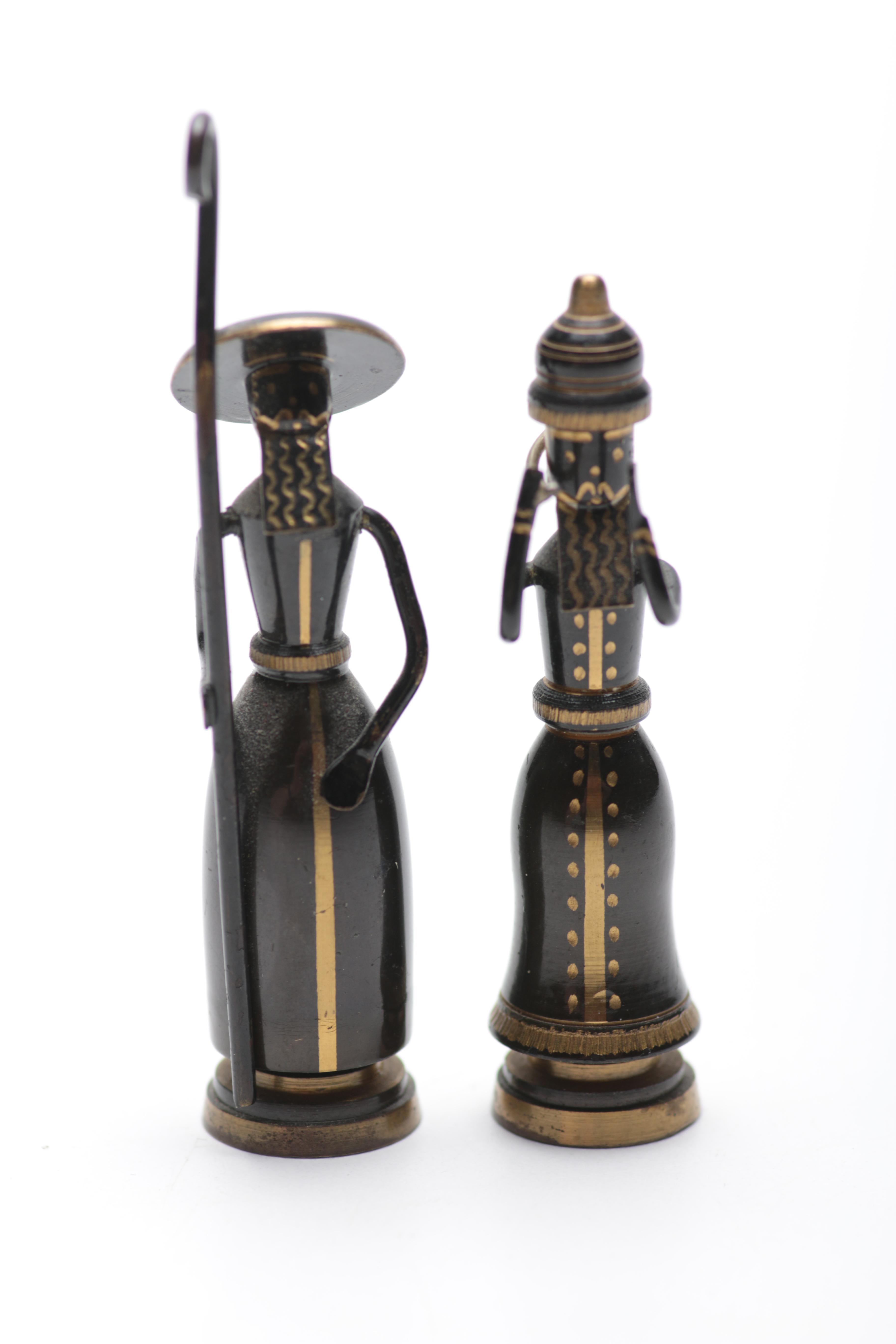 1950s Hans Teppich Brass Figurines "Moses" and "King David"