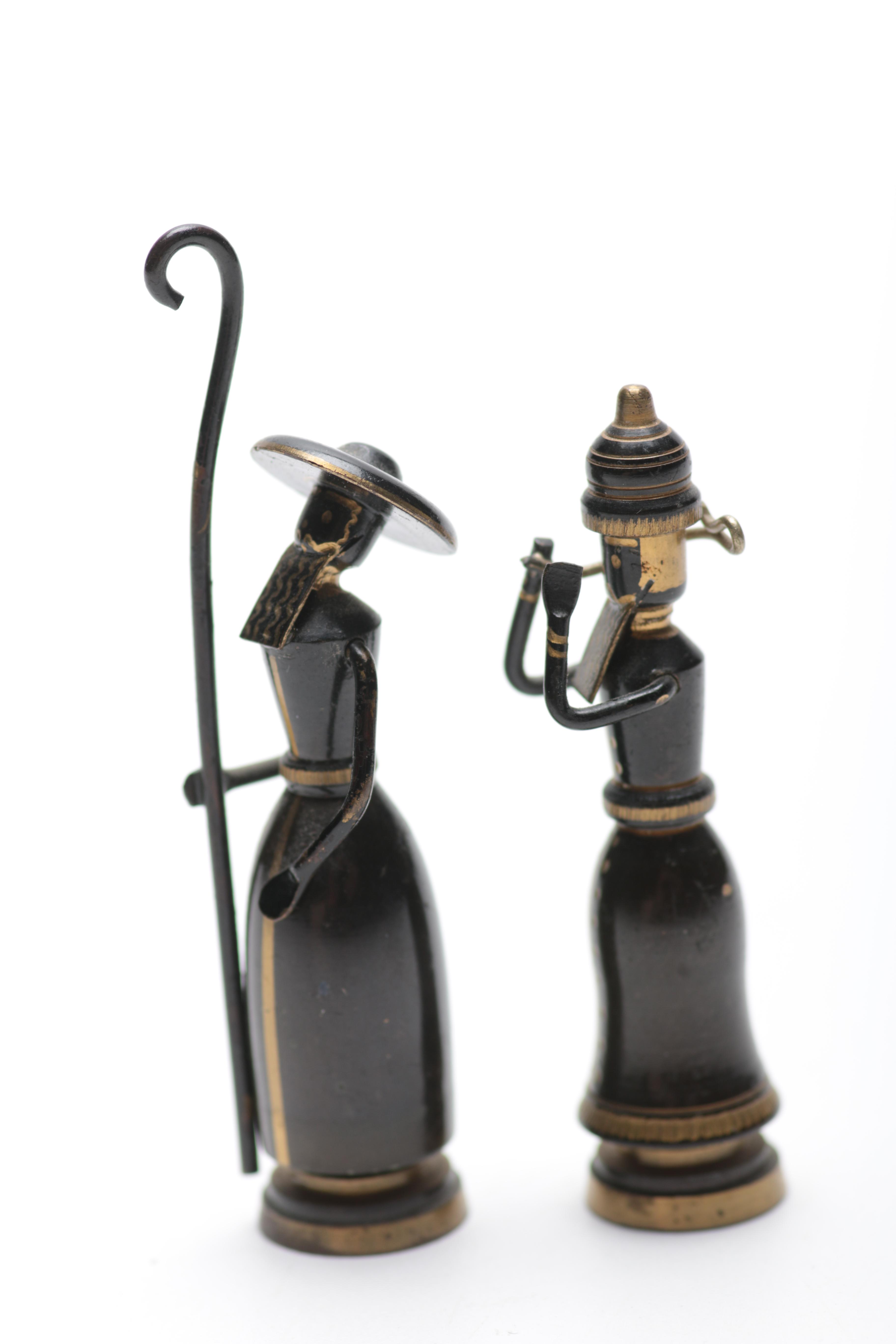 1950s Hans Teppich Brass Figurines "Moses" and "King David"