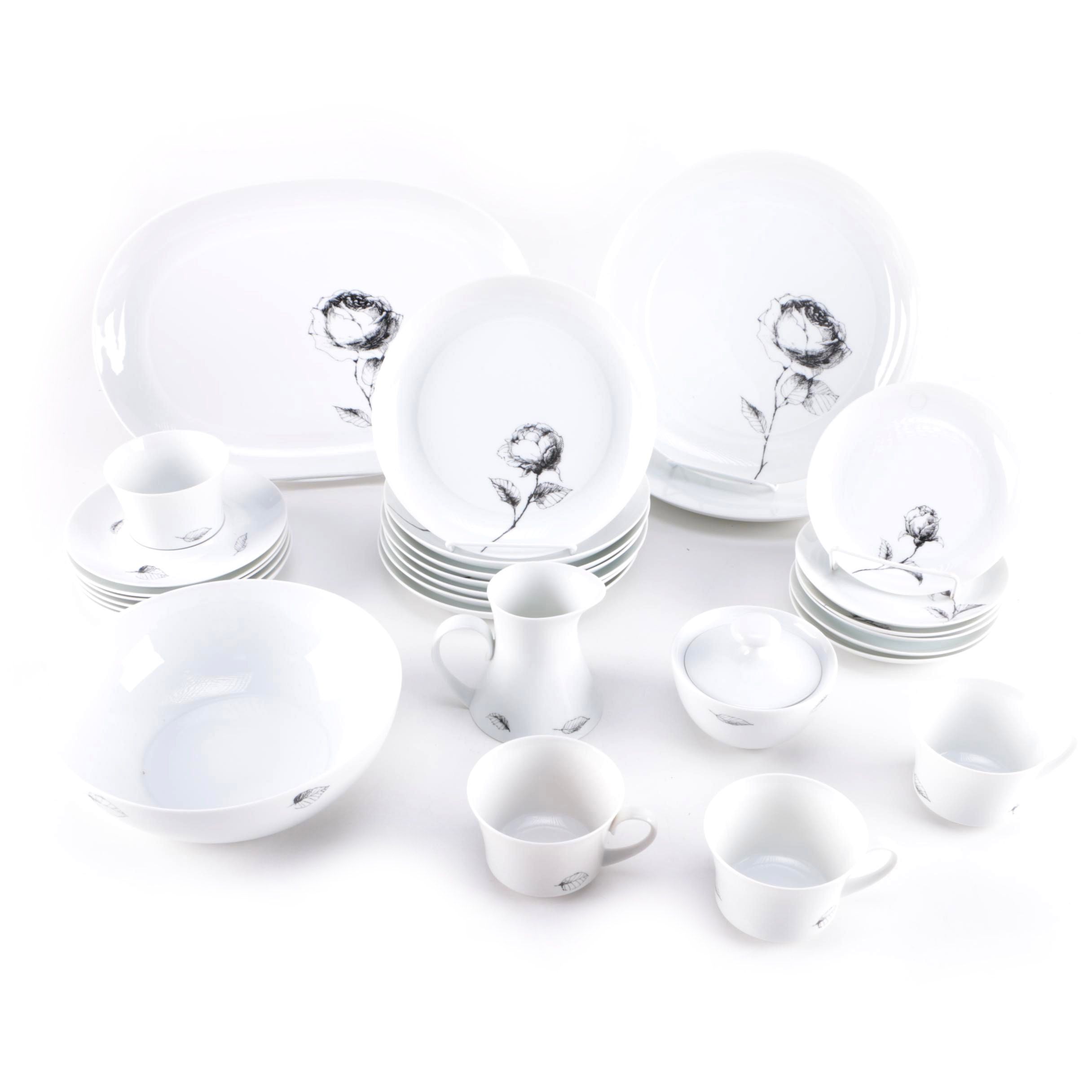 Black and White "Espana Rosa" Ceramics by Block