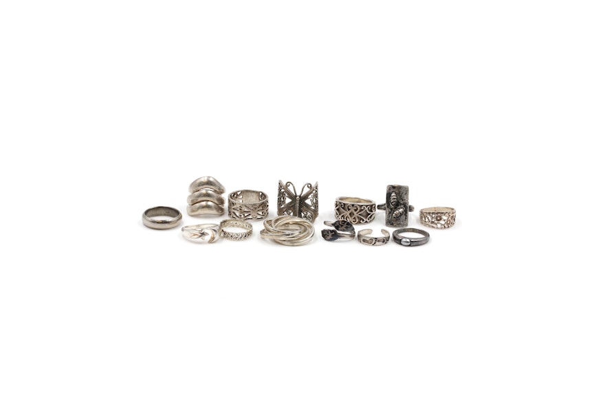 Grouping of Sterling Silver Rings