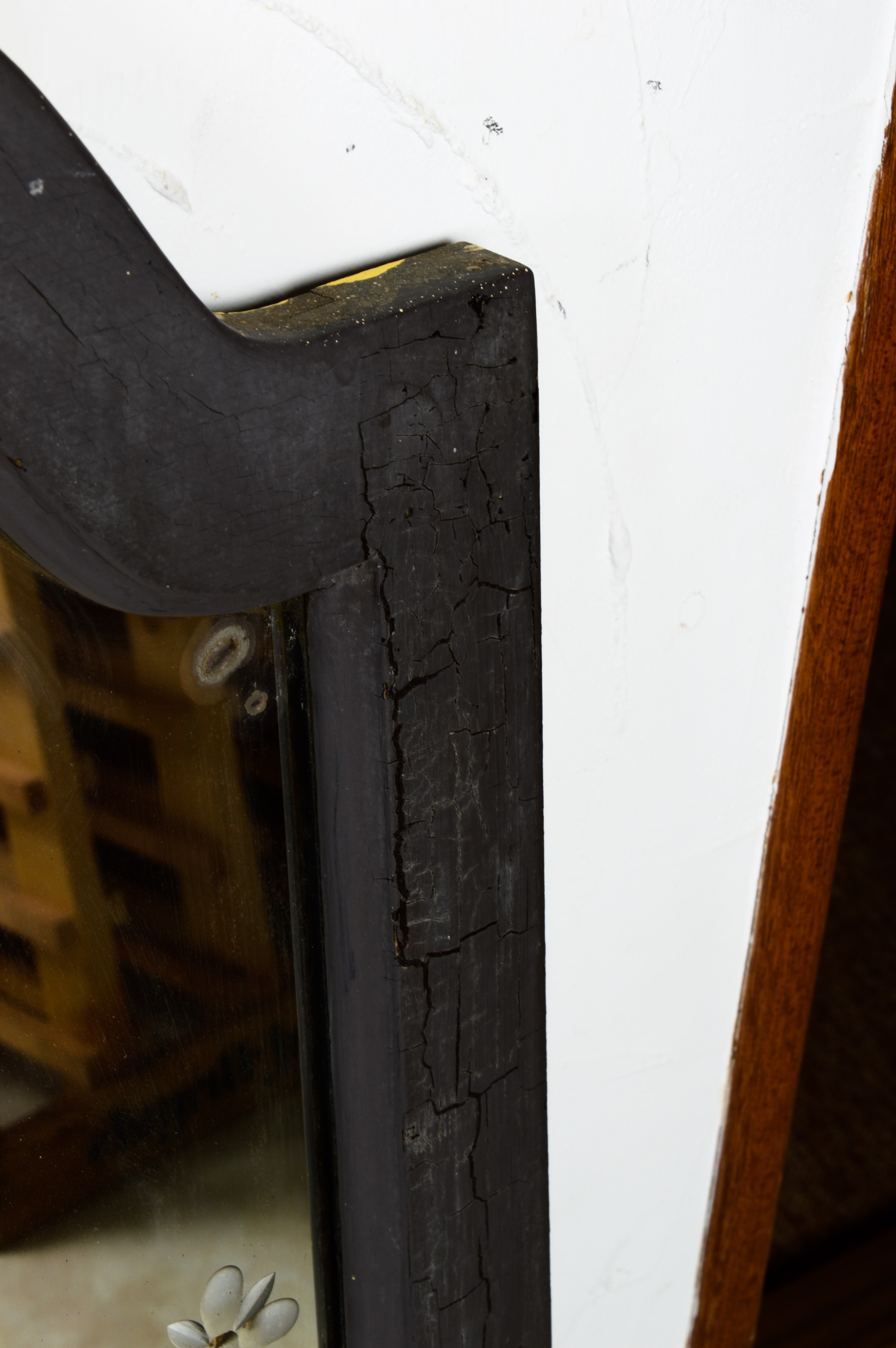 Black Wood Framed Hanging Wall Mirror