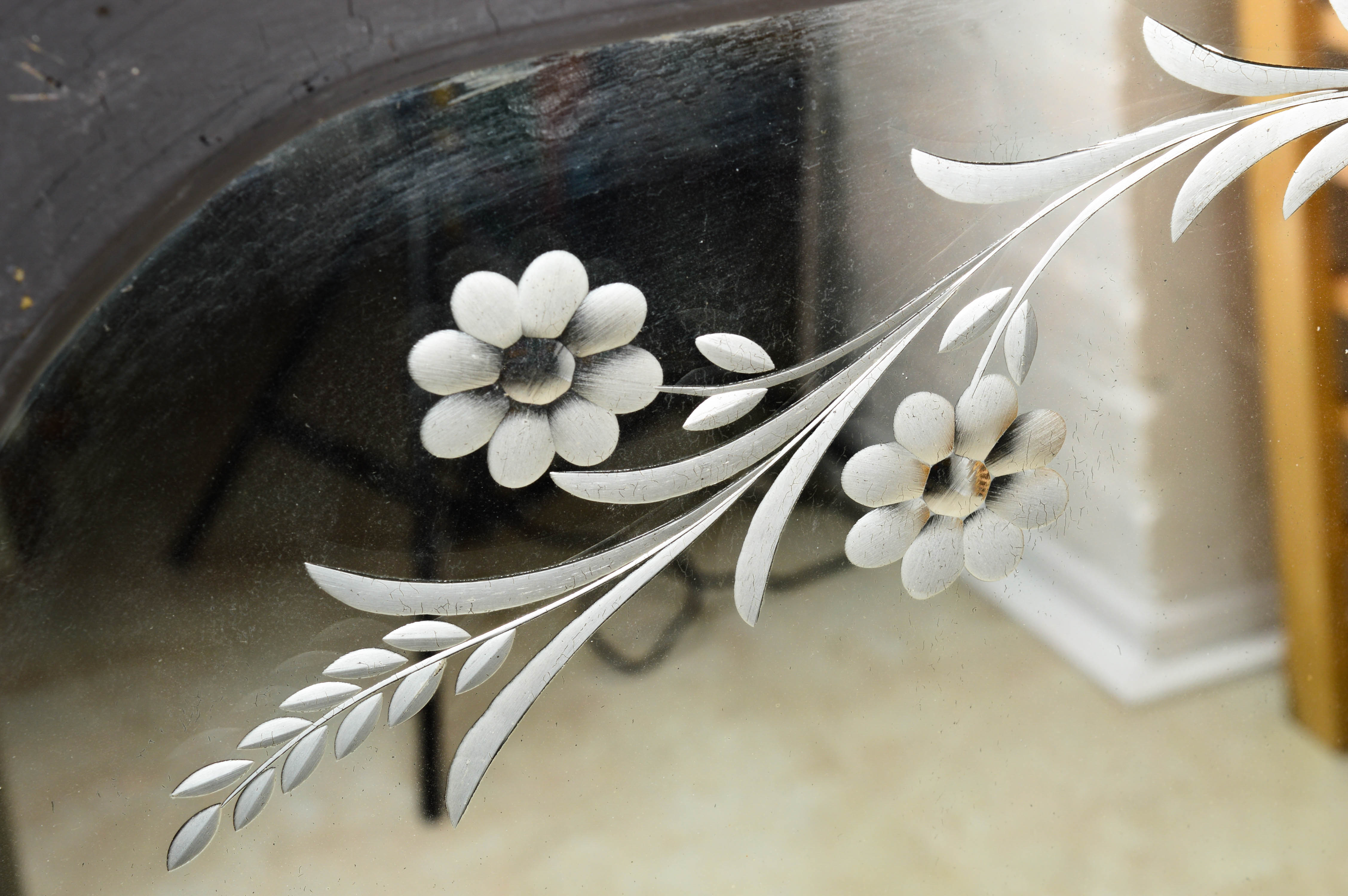 Black Wood Framed Hanging Wall Mirror