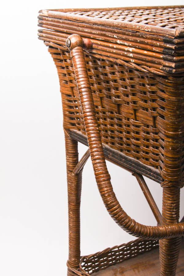 Antique Wicker Sewing Stand by Heywood Brothers & Wakefield Co.