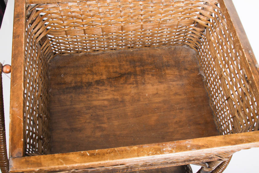Antique Wicker Sewing Stand by Heywood Brothers & Wakefield Co.