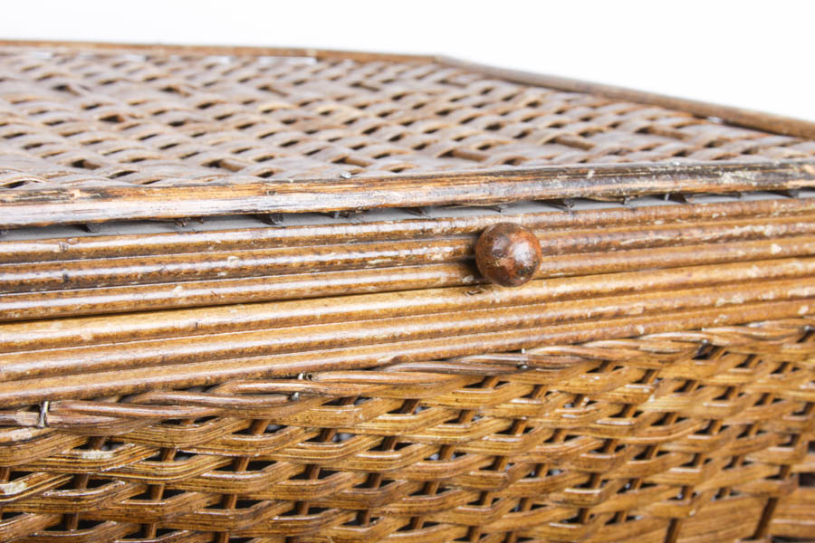 Antique Wicker Sewing Stand by Heywood Brothers & Wakefield Co.