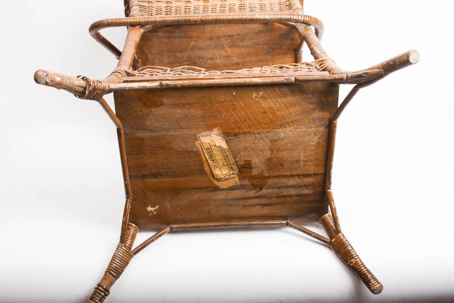 Antique Wicker Sewing Stand by Heywood Brothers & Wakefield Co.