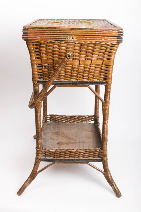 Antique Wicker Sewing Stand by Heywood Brothers & Wakefield Co.