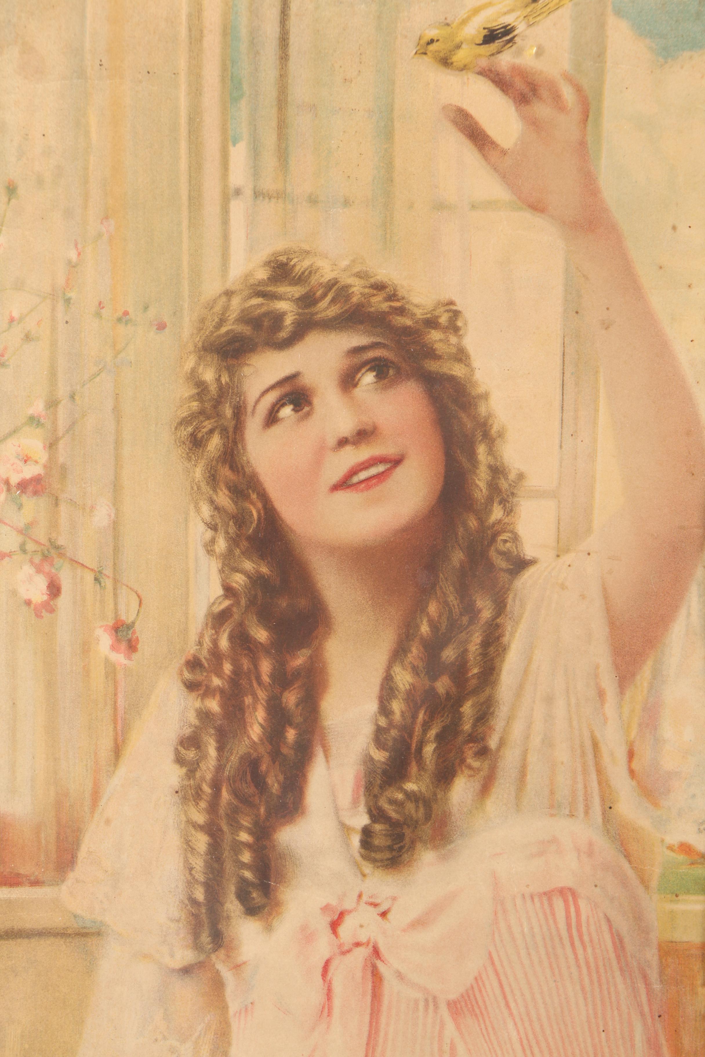 Offset Lithograph on Paper of Mary Pickford "1917 Pompeian Beauty Panel"