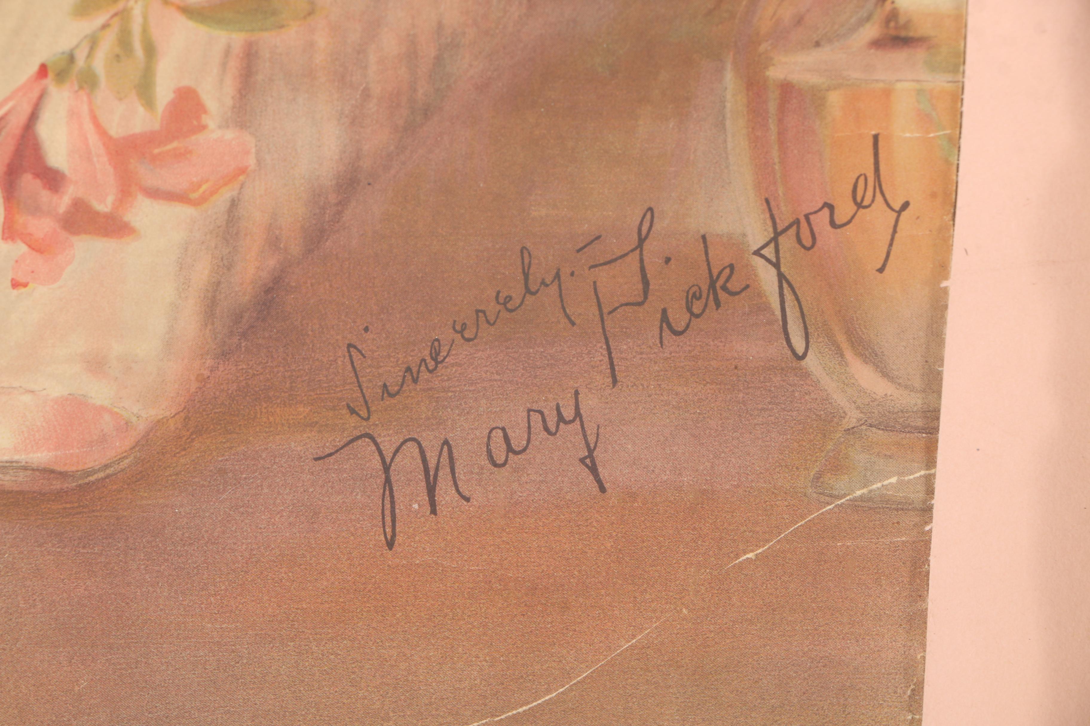 Offset Lithograph on Paper of Mary Pickford "1917 Pompeian Beauty Panel"