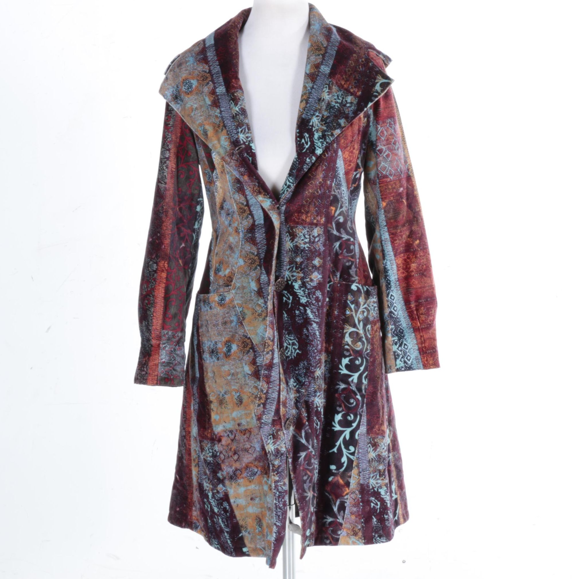 Women's Aventures des Toiles Multicolored Velvet Coat