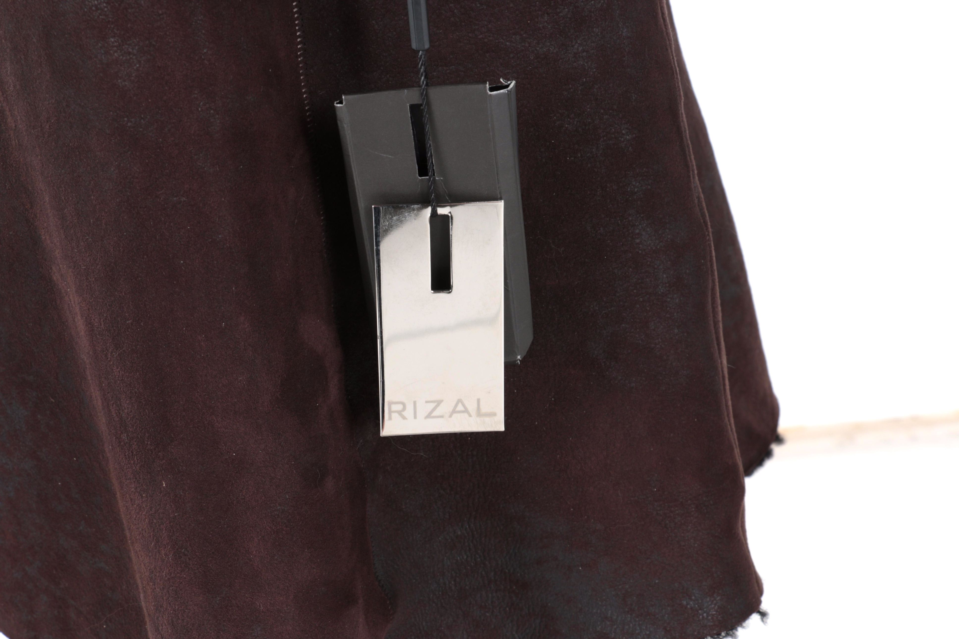 Rizal Suede and Shearling Coat With Fox Fur Trim