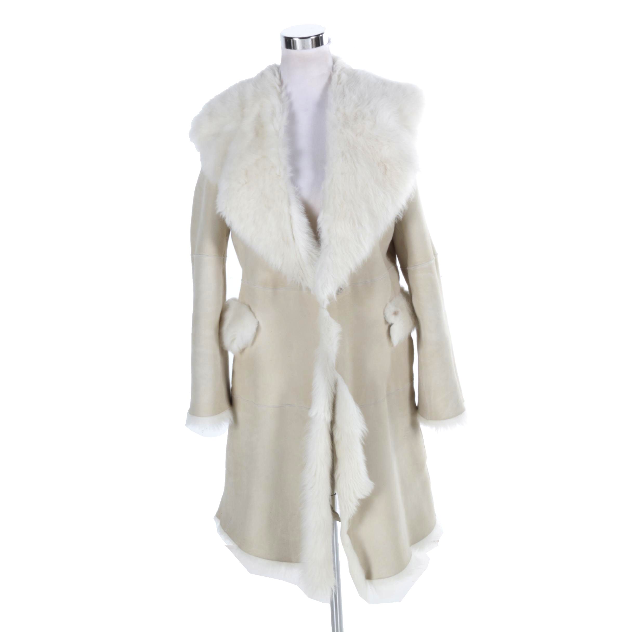 BCBG Maxazria Shearling and Suede Coat