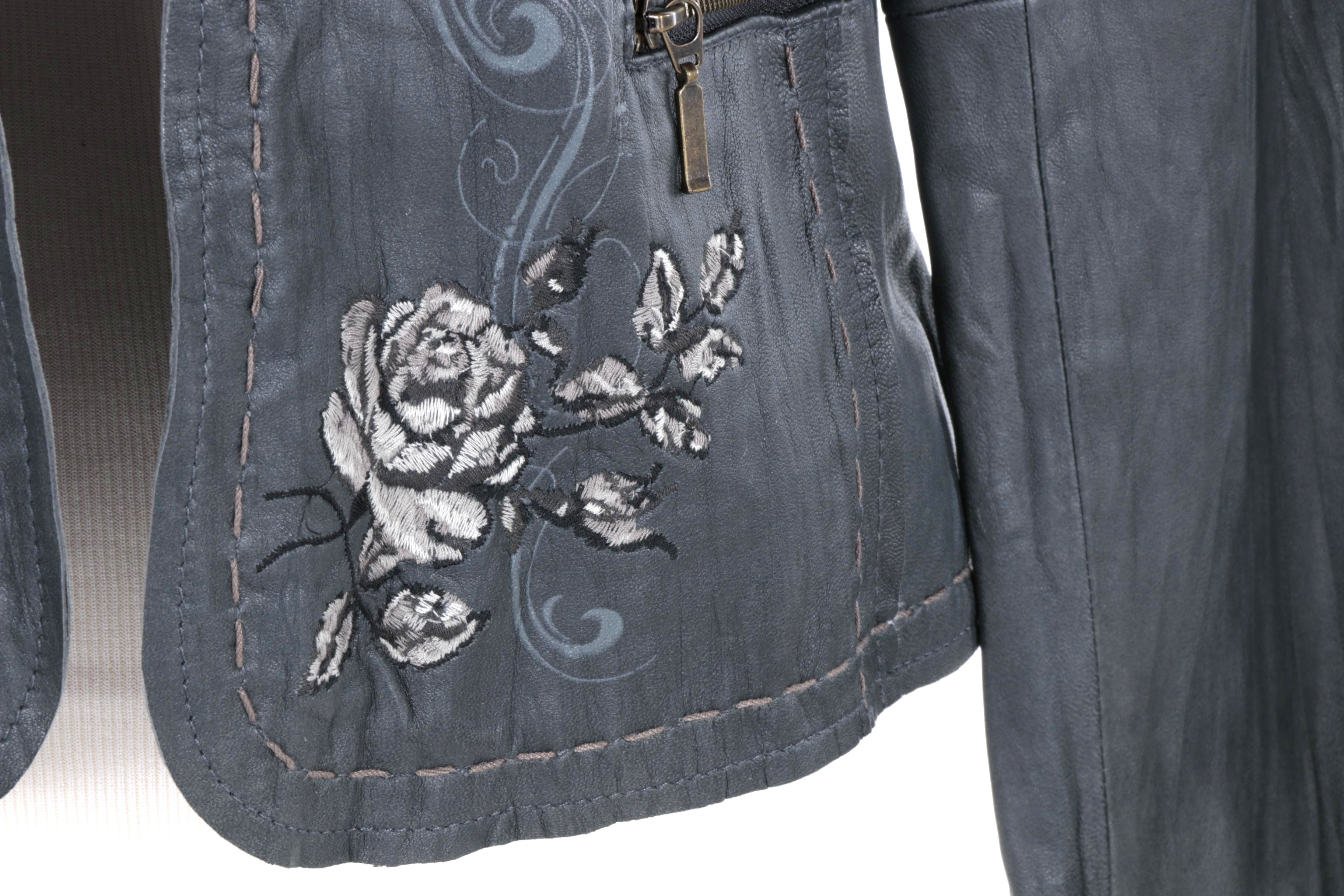 Women's 3J Workshop Limited Edition Lambskin Leather "Rock N Rose" Jacket