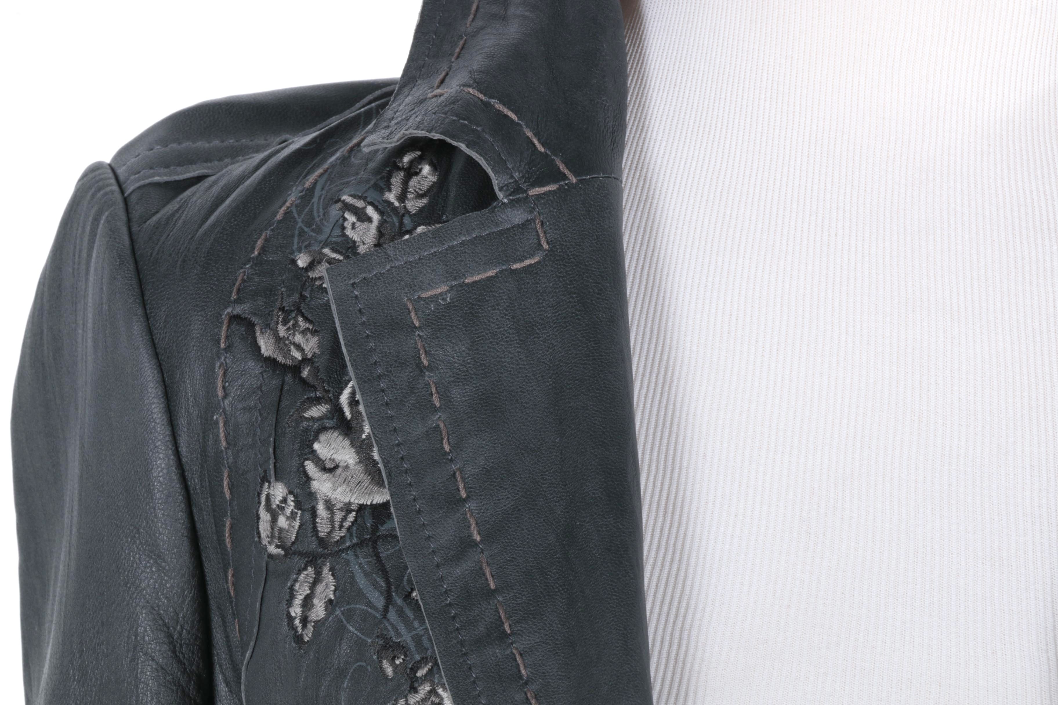 Women's 3J Workshop Limited Edition Lambskin Leather "Rock N Rose" Jacket