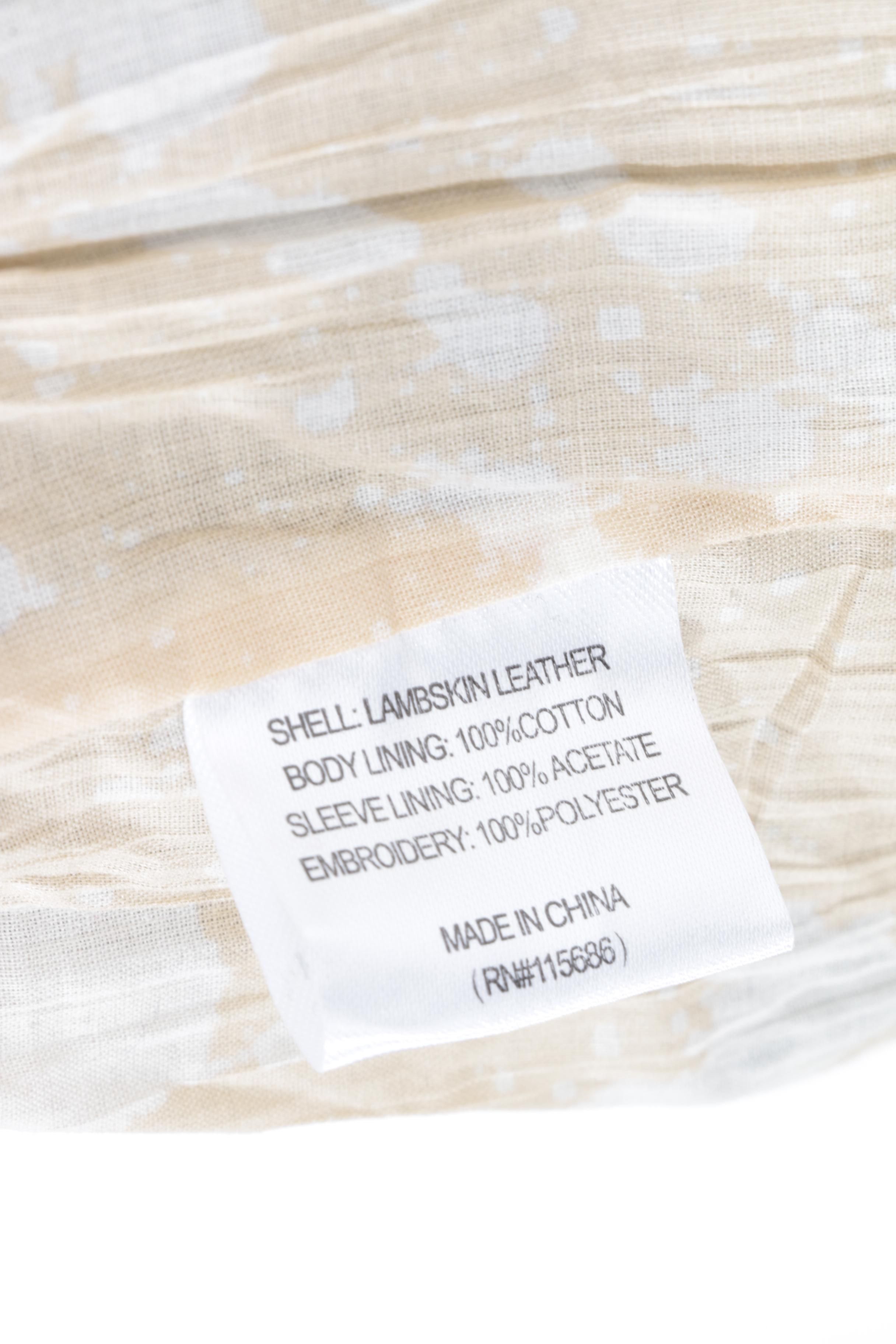 Women's 3J Workshop Limited Edition Lambskin Leather "Rock N Rose" Jacket