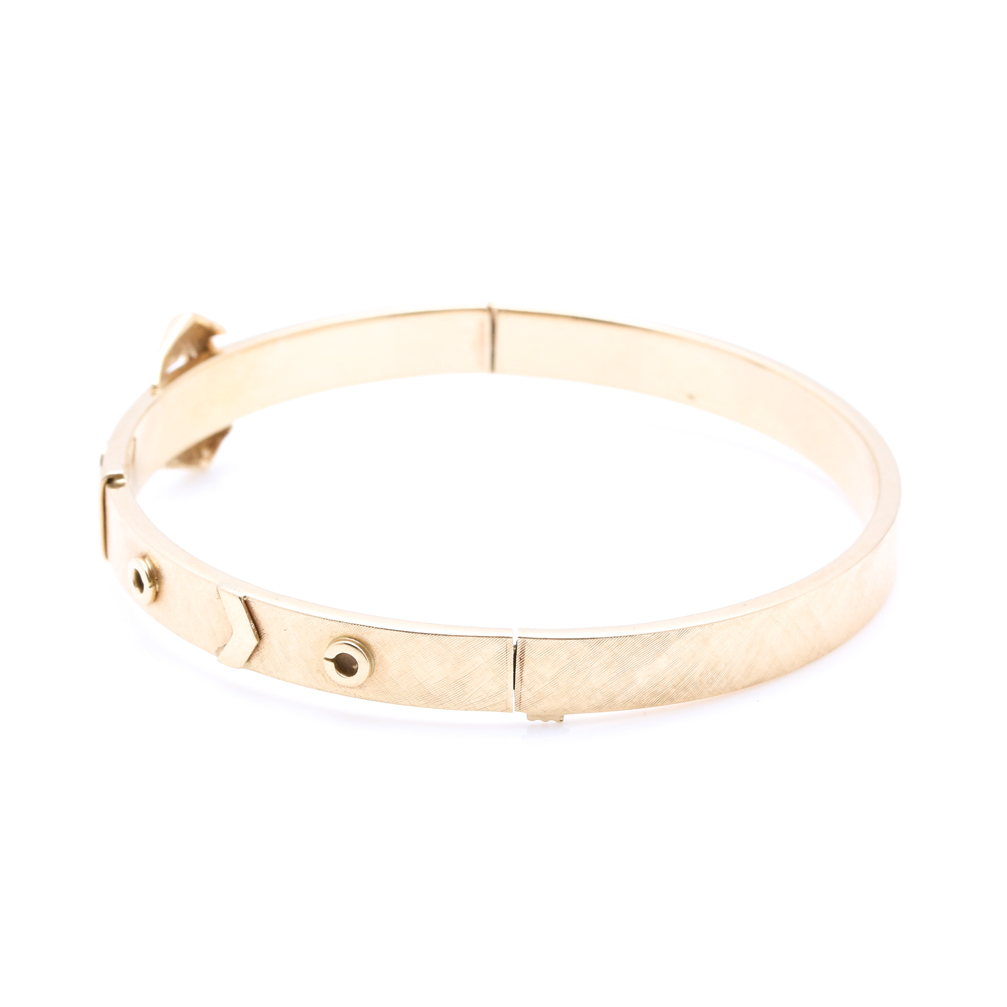 14K Yellow Gold Hinged Belt Buckle Bangle