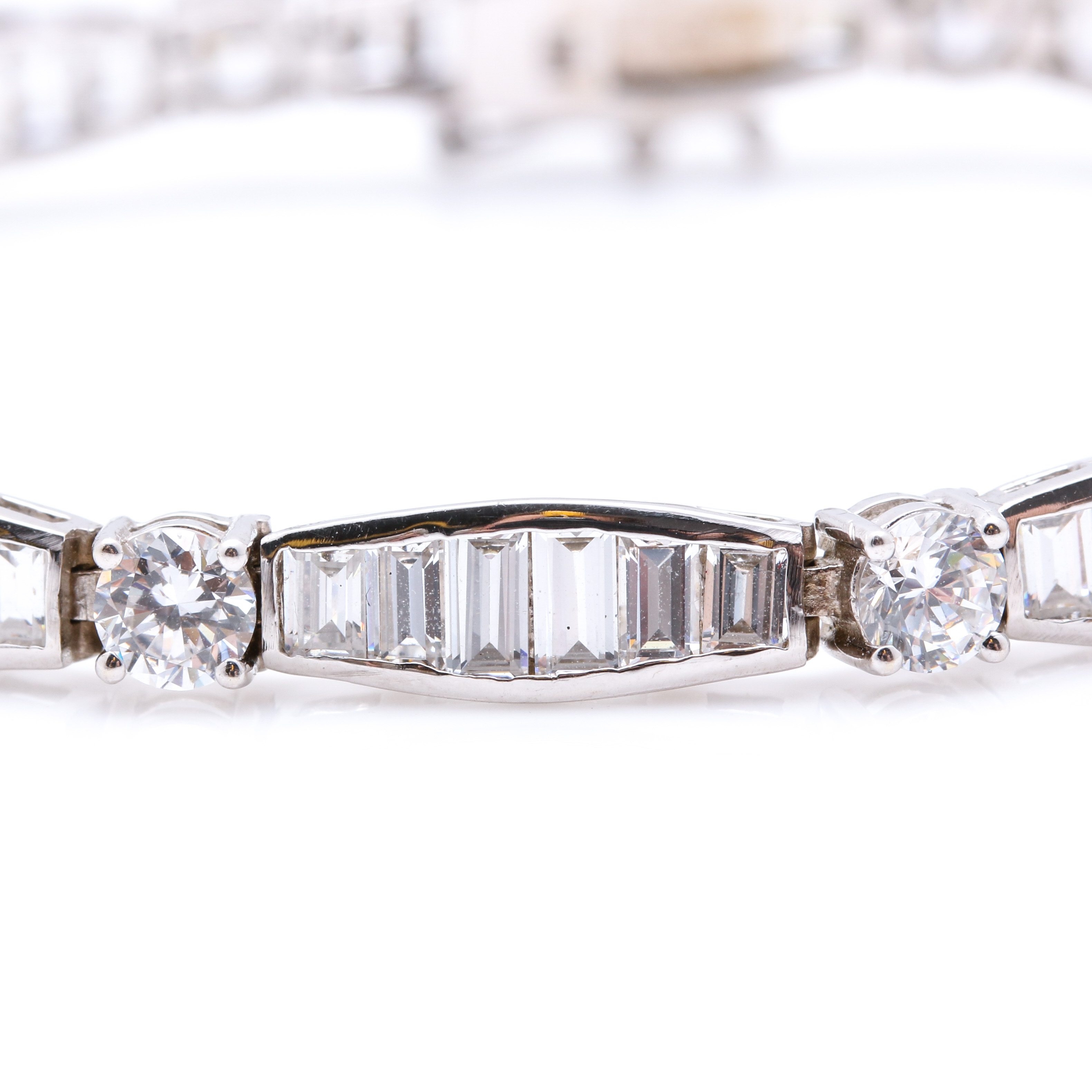 14K White Gold Cubic Zirconia Tennis Bracelet
