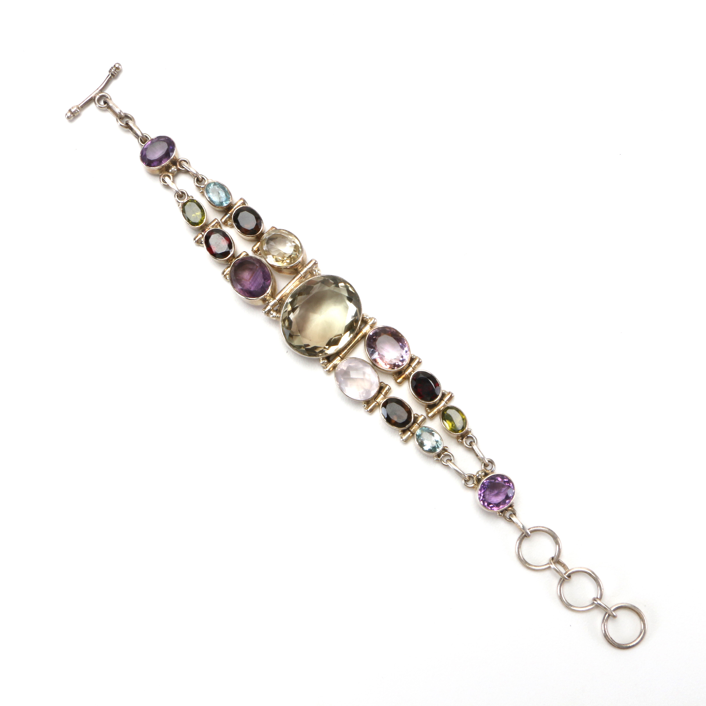 Sterling Silver and Gemstone Bracelet