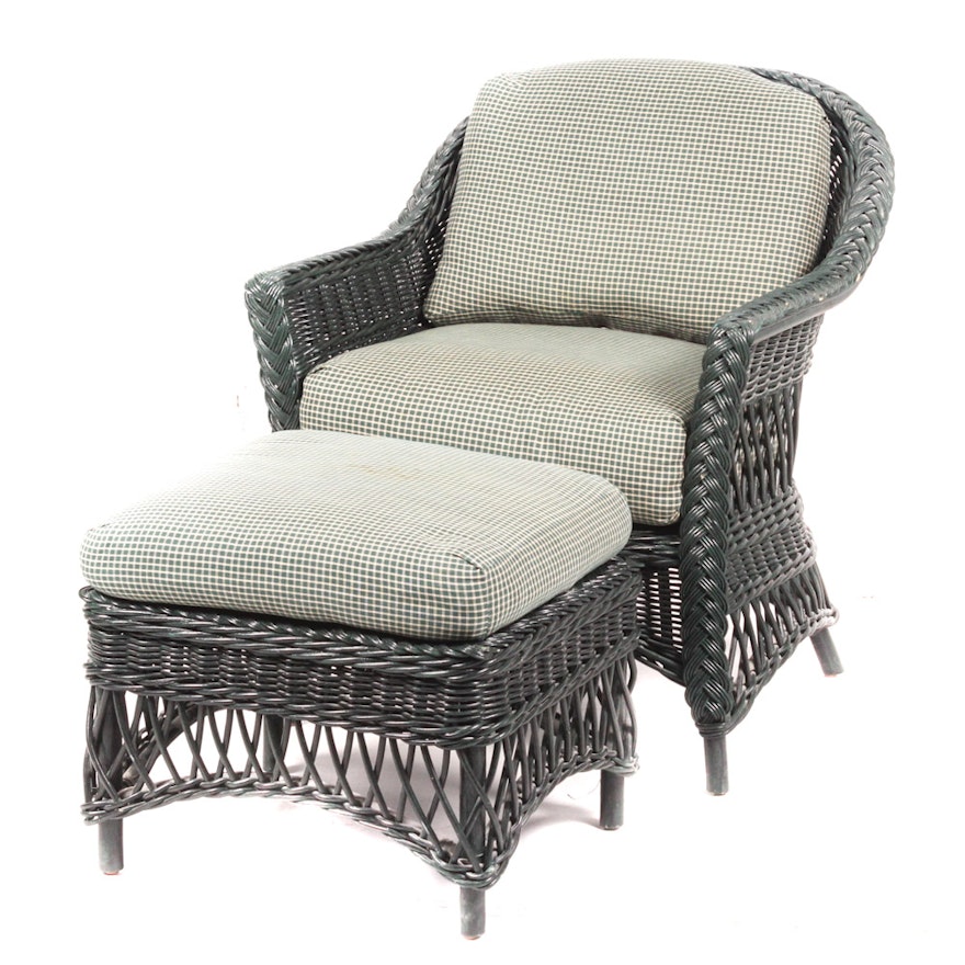 Wicker Patio Armchair With Ottoman by Lexington Furniture