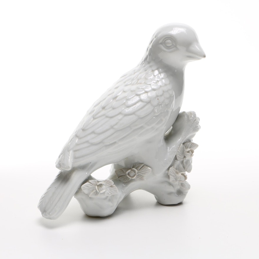 Handmade White Ceramic Bird by Maitland-Smith Ltd.