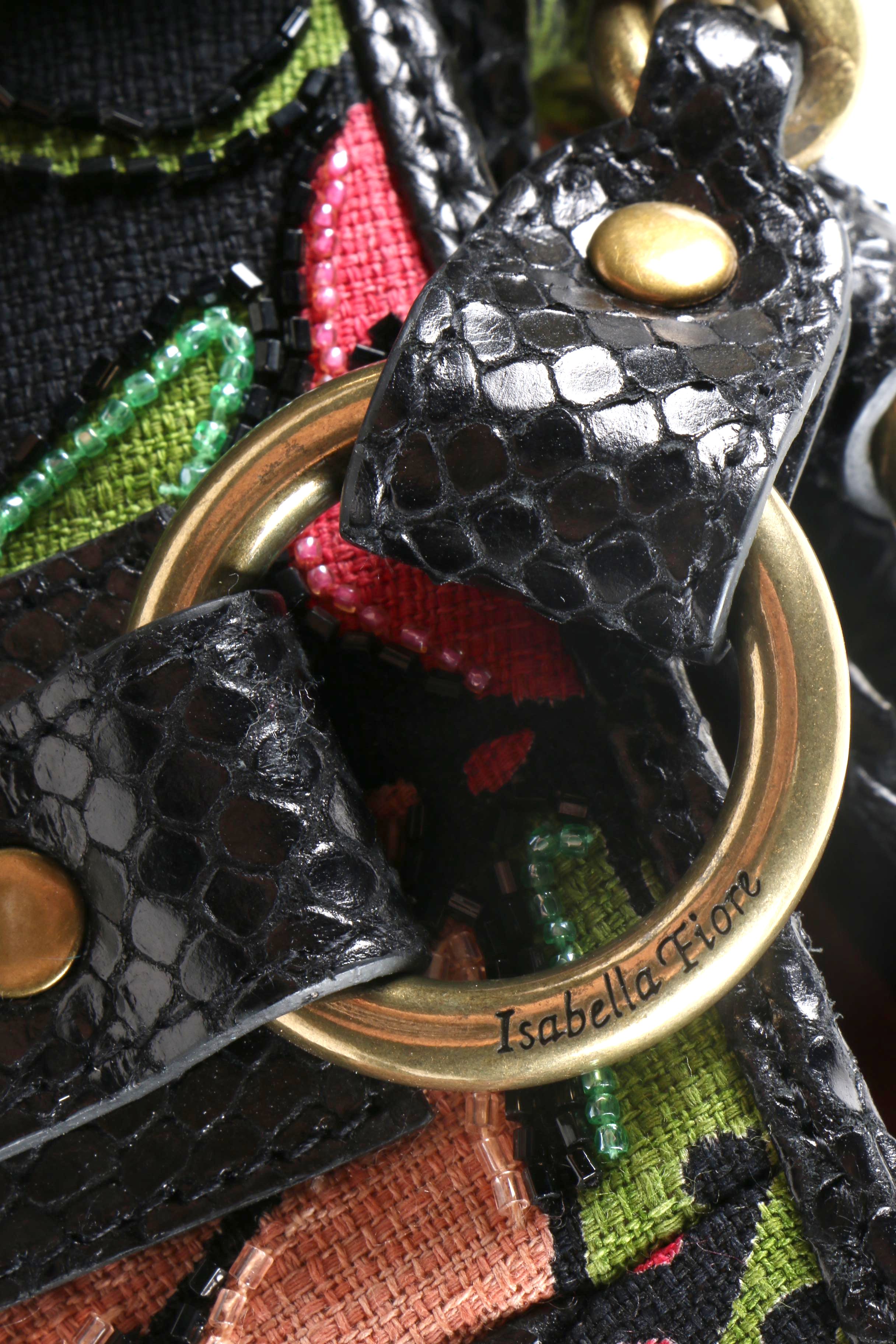 Isabella Fiore Flower-Shower Emma Tote with Snakeskin Accents