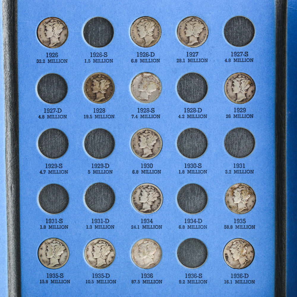 Two Whitman Binders of U.S. Silver Dimes