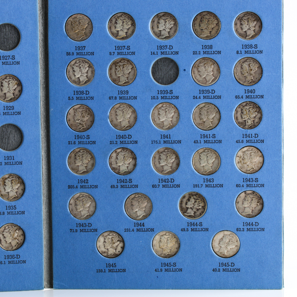 Two Whitman Binders of U.S. Silver Dimes