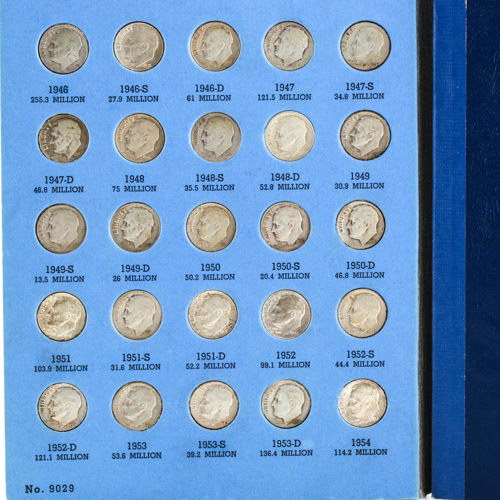 Two Whitman Binders of U.S. Silver Dimes