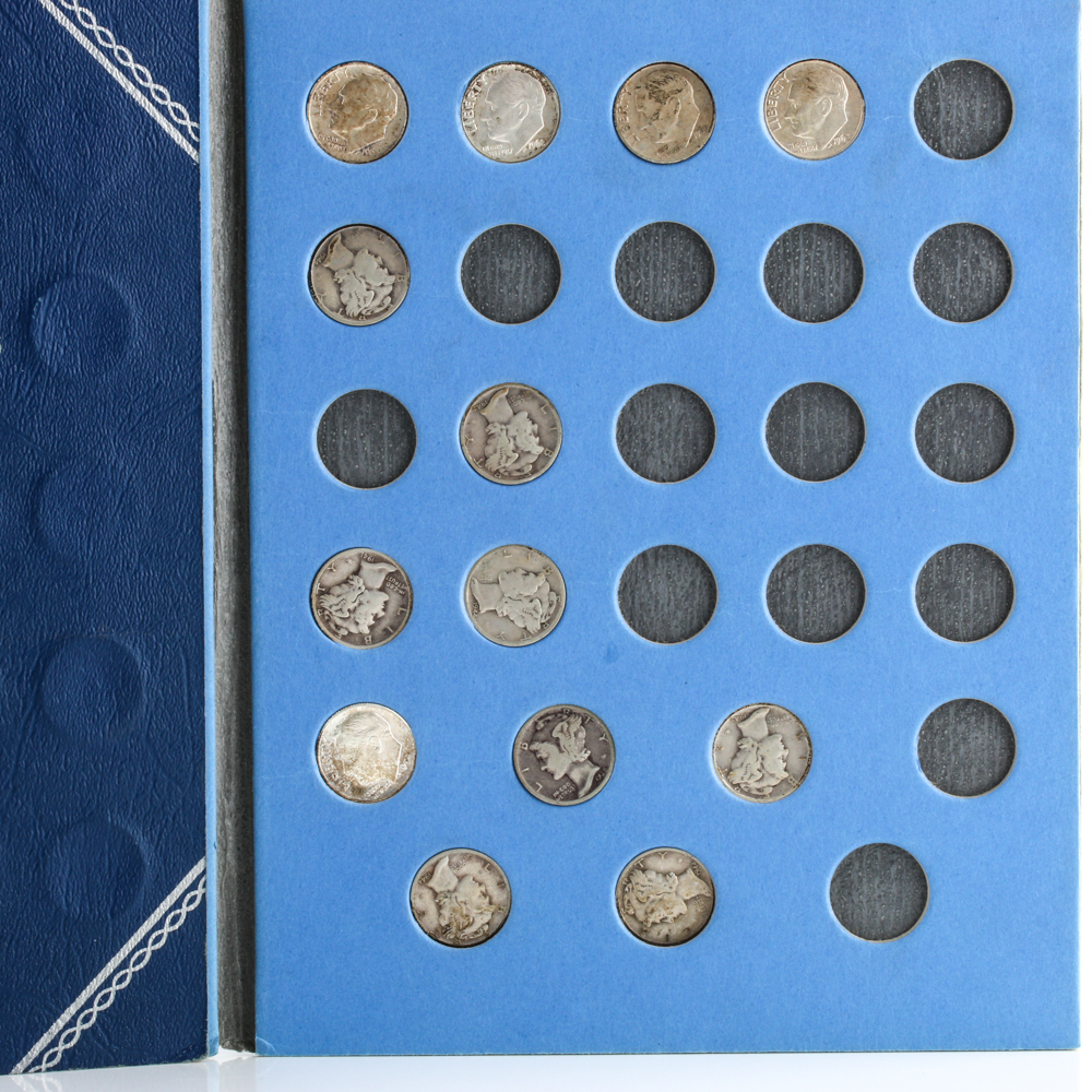 Two Whitman Binders of U.S. Silver Dimes