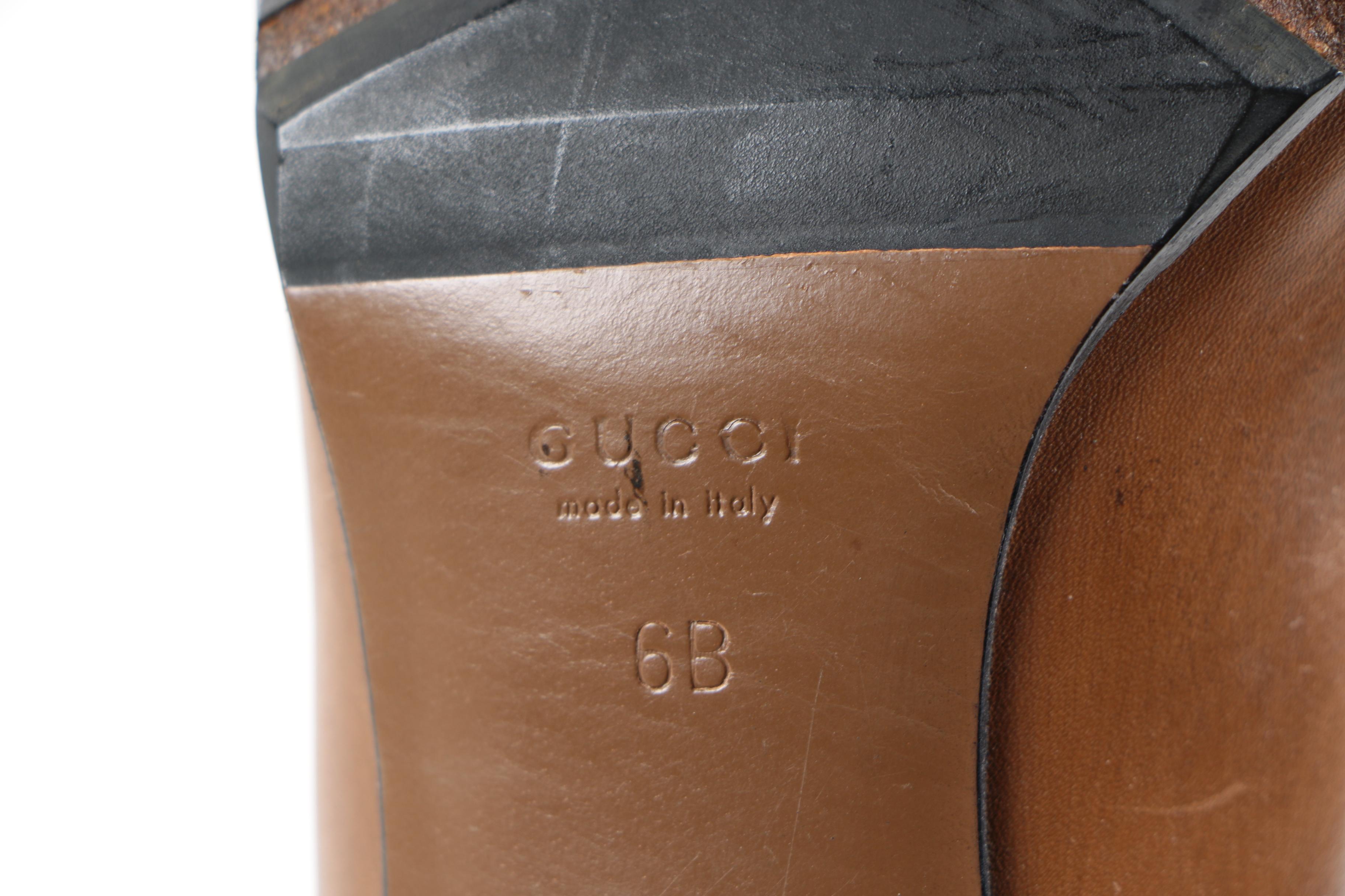 Gucci Brown Leather Kitten Heels