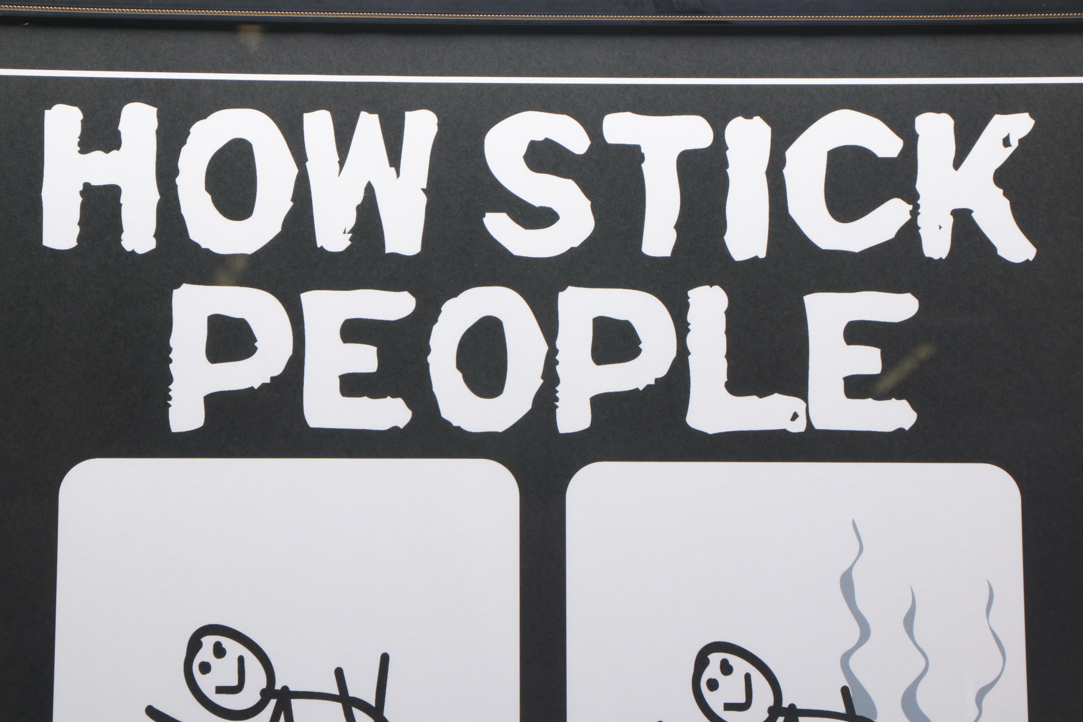 Todd Goldman Offset Lithograph "How Stick People Became Extinct"