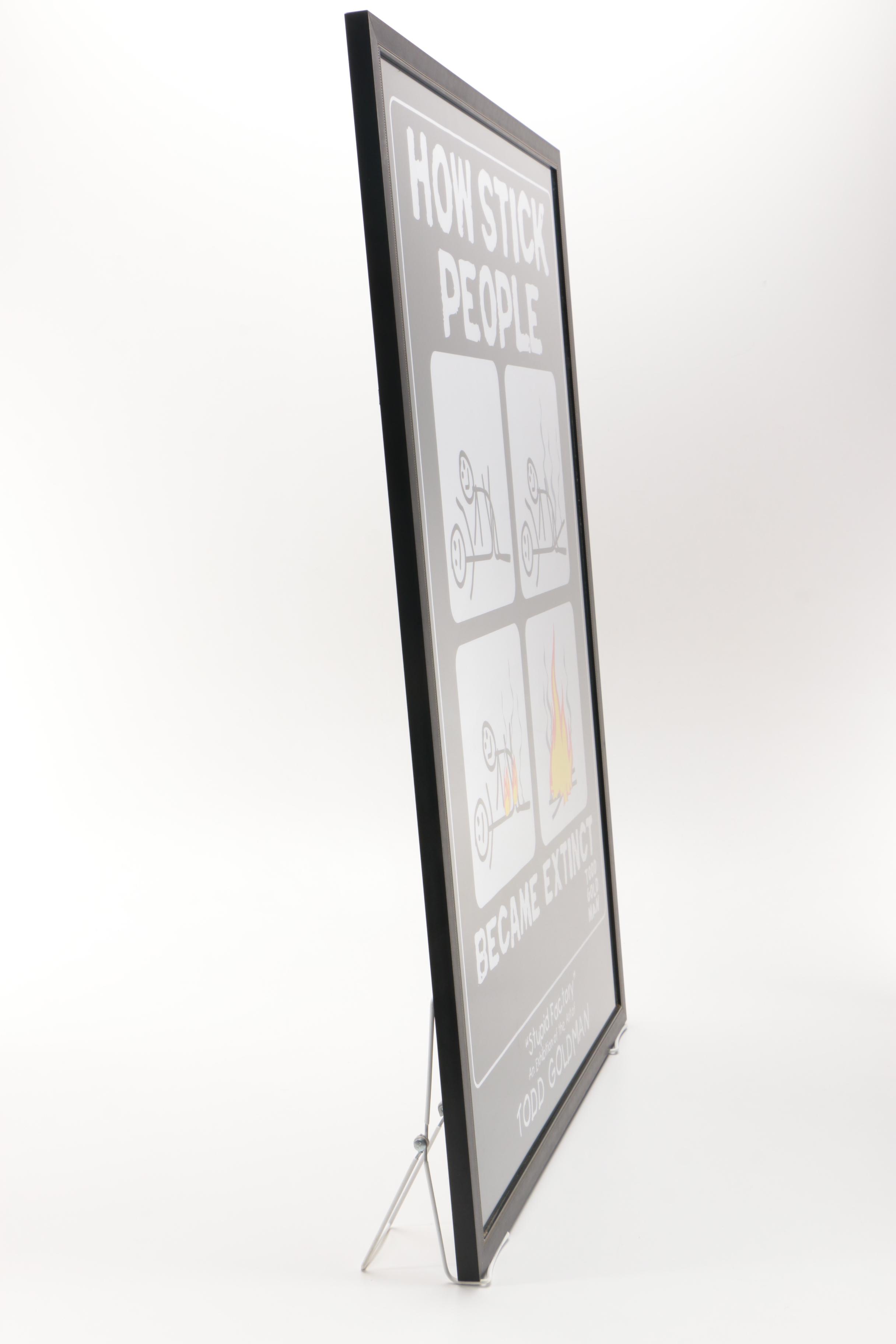 Todd Goldman Offset Lithograph "How Stick People Became Extinct"