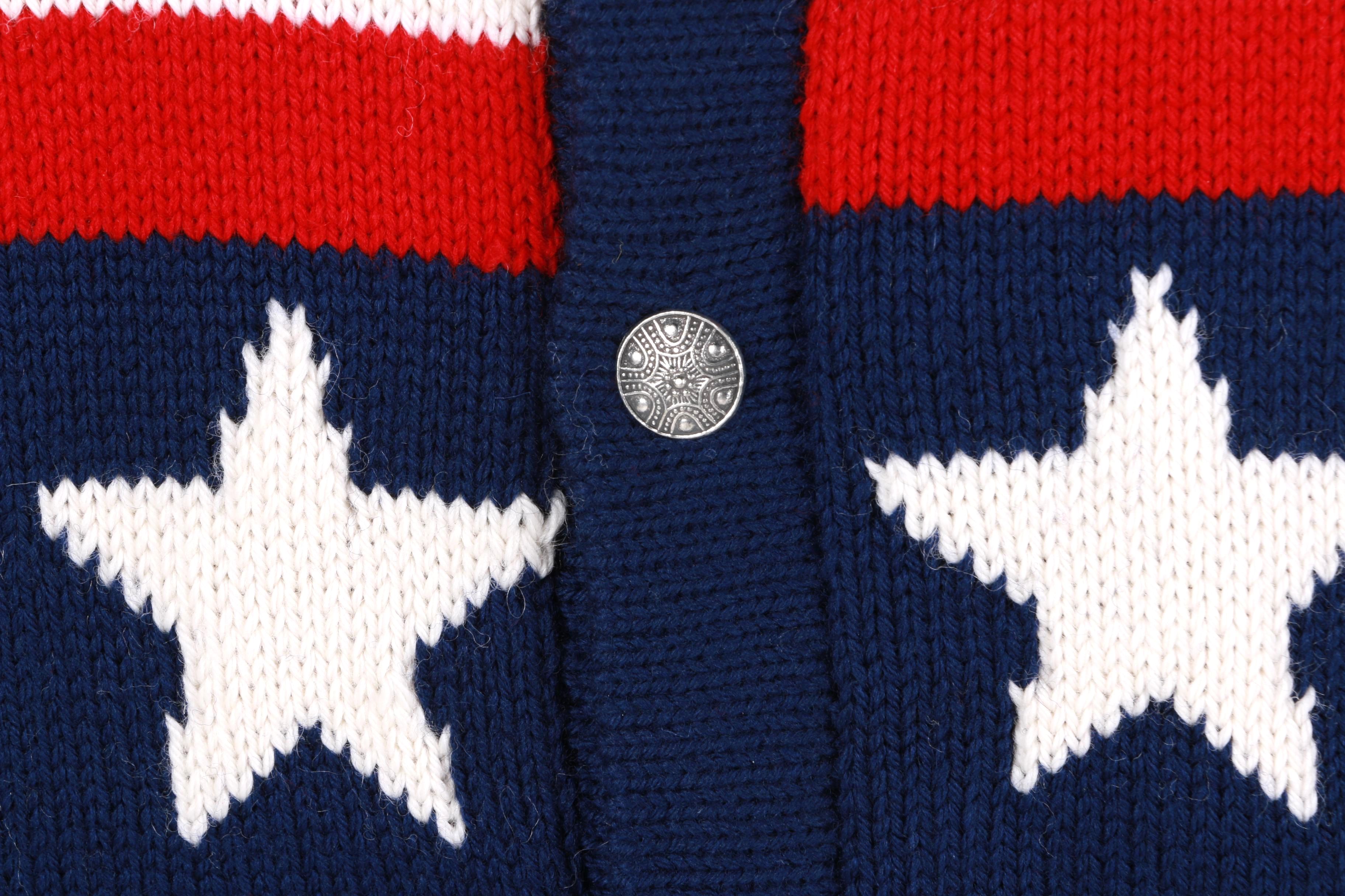 Handmade Wool Moriarty American Flag Cardigan