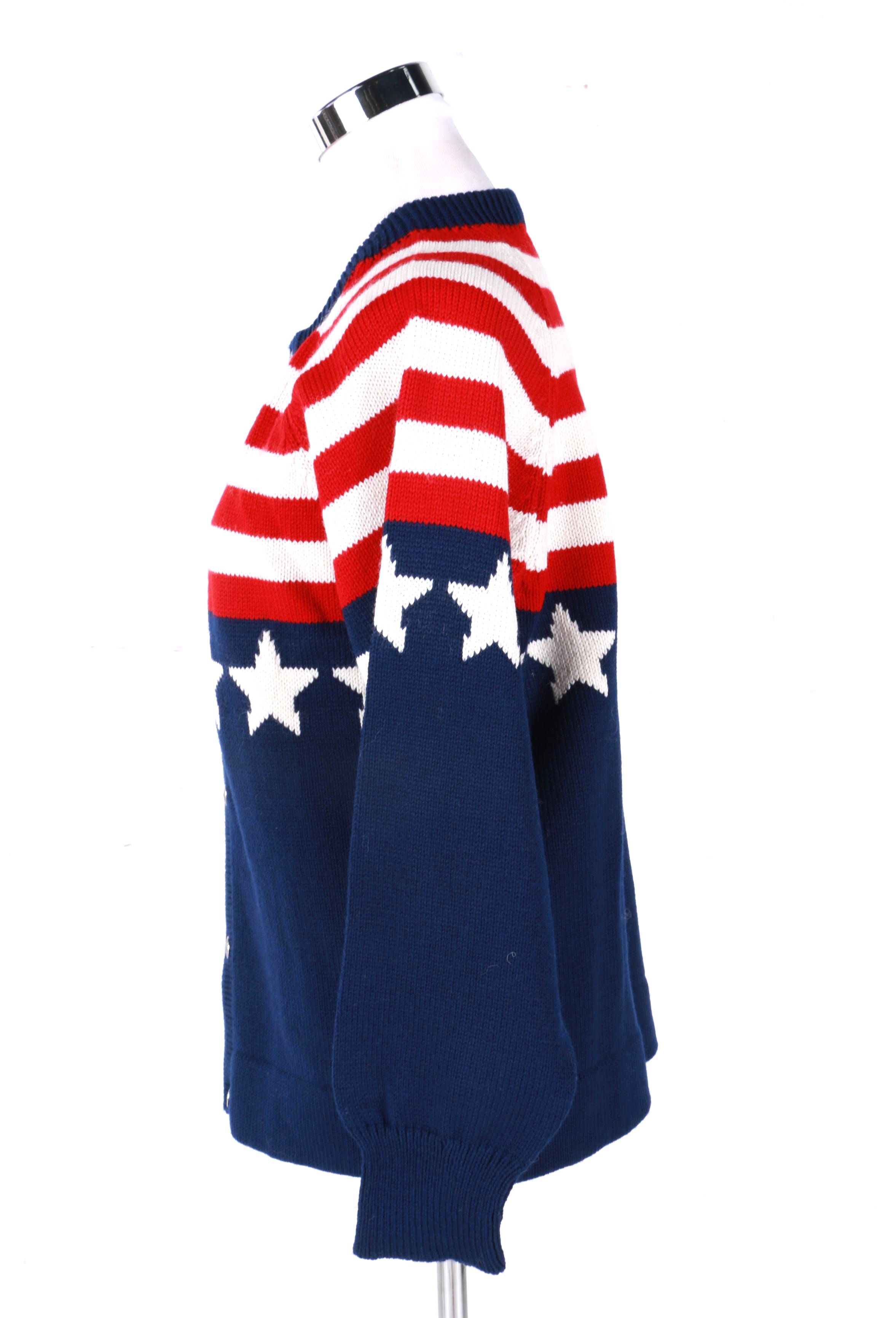 Handmade Wool Moriarty American Flag Cardigan