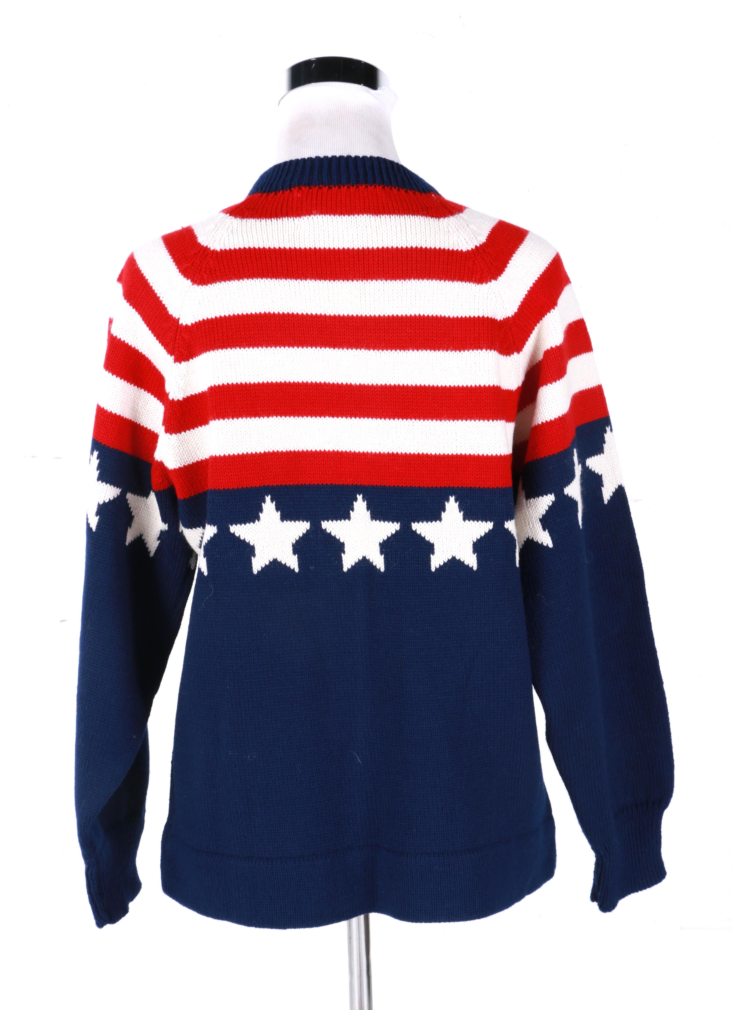 Handmade Wool Moriarty American Flag Cardigan