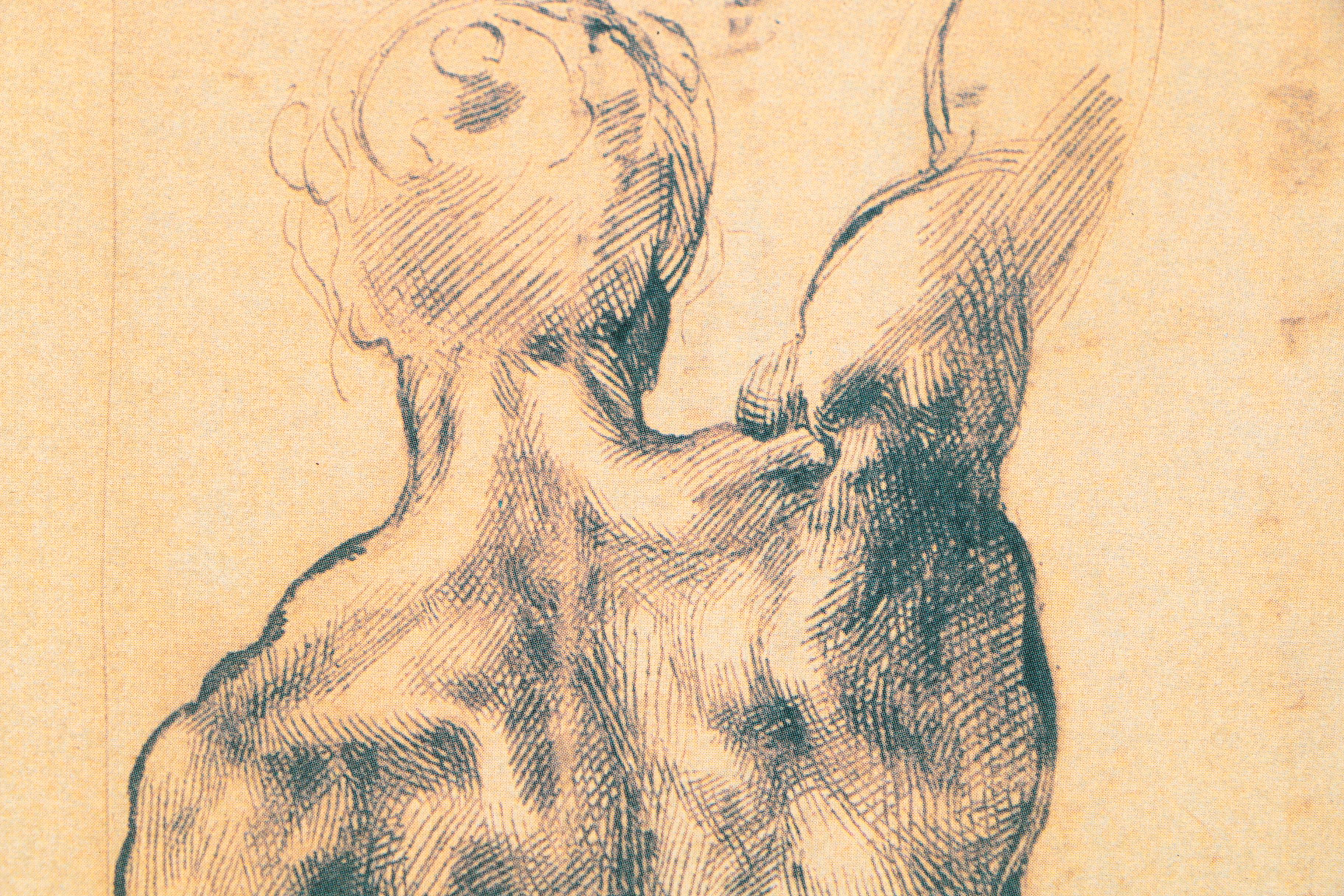 Offset Lithograph After Detail From Michelangelo's "A Male Figure Seen from Behind"