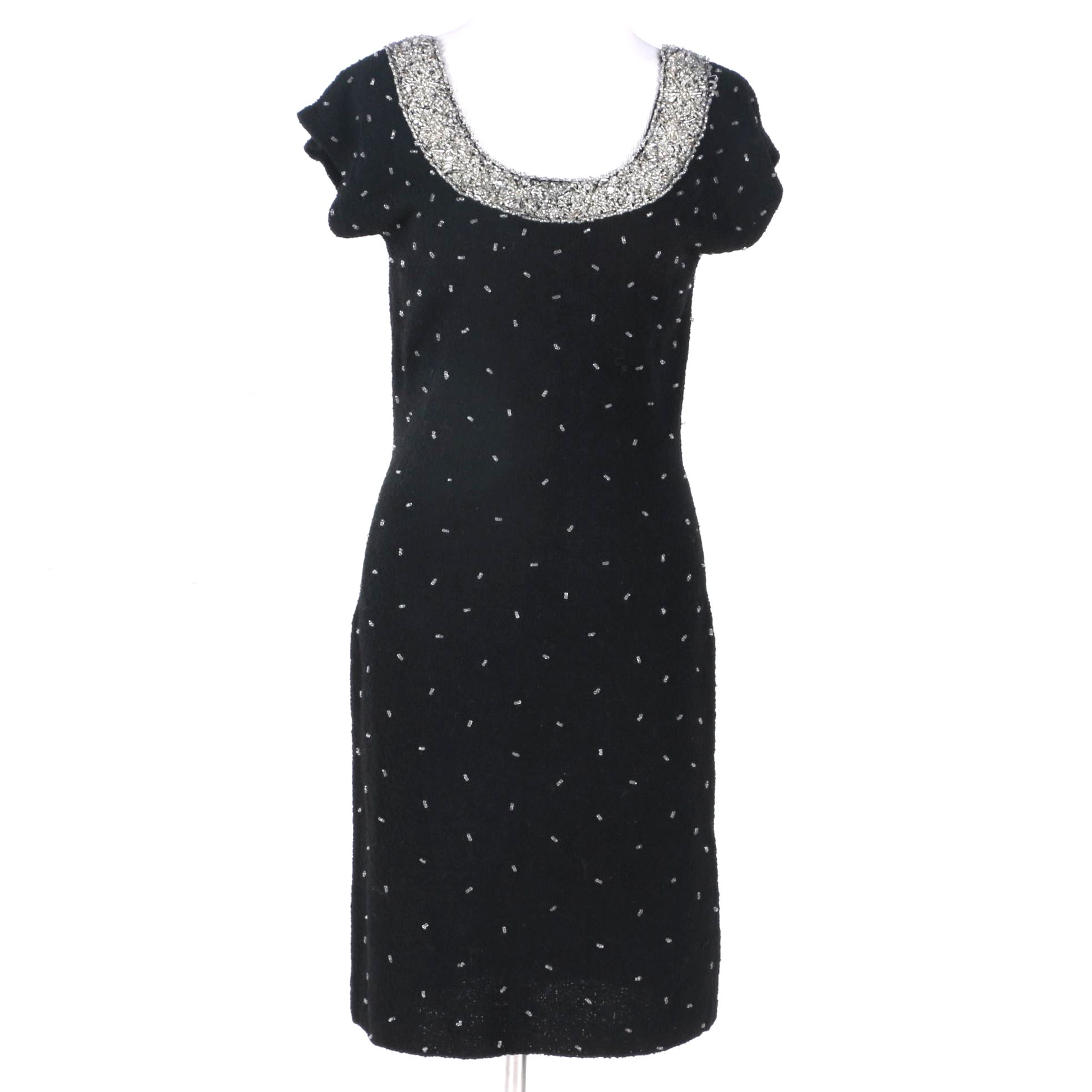 Vintage Beaded Wool Dress