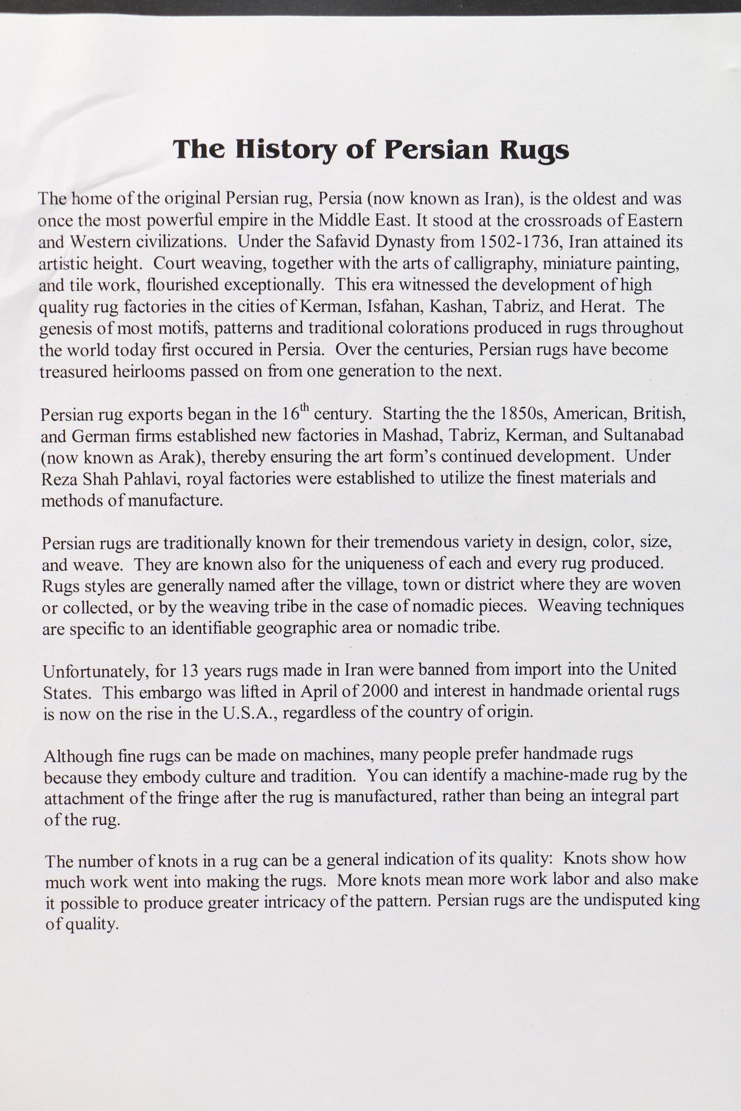 Hand-Knotted Persian Tabriz Area Rug