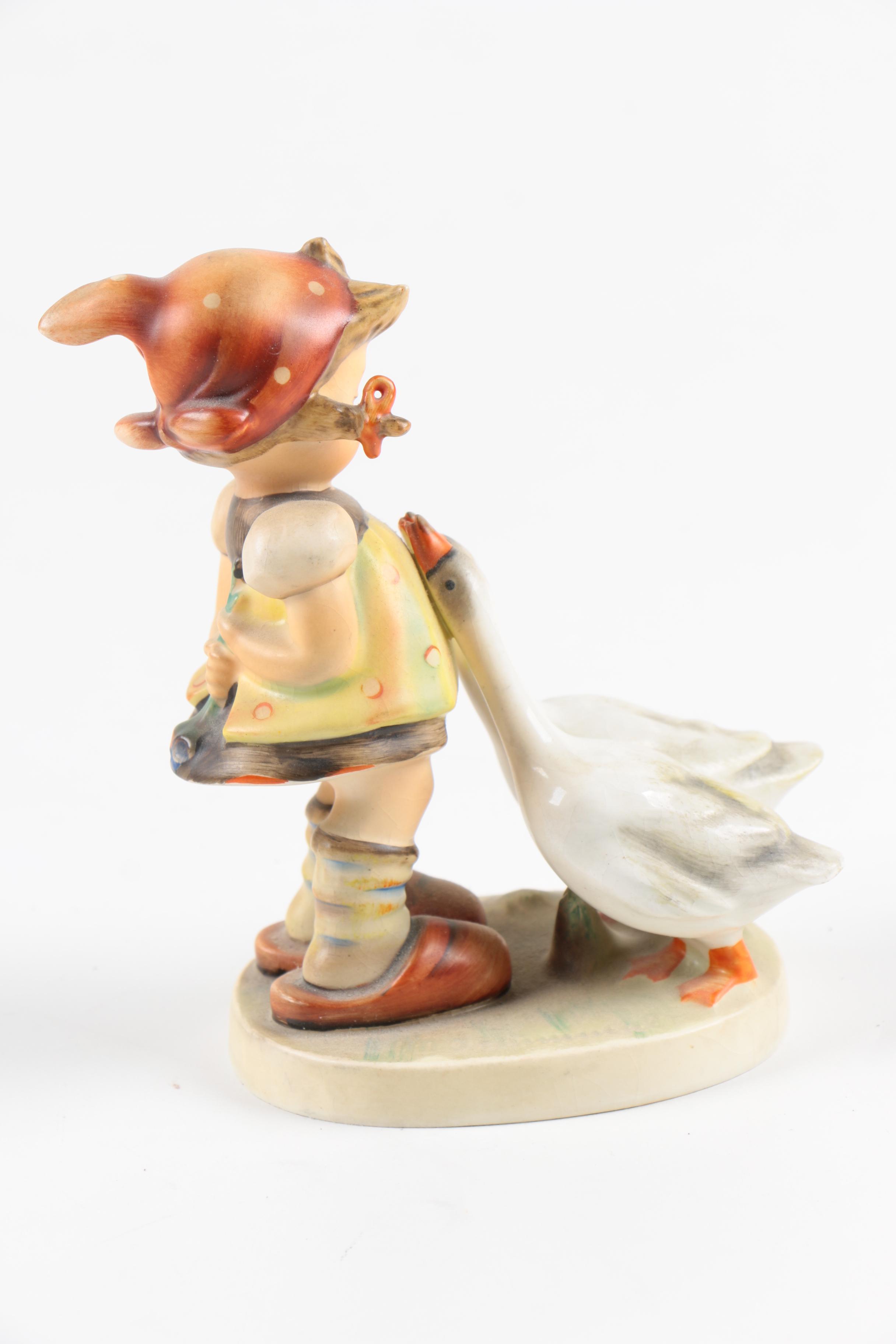 Hummel Style Figurines of Children with Geese