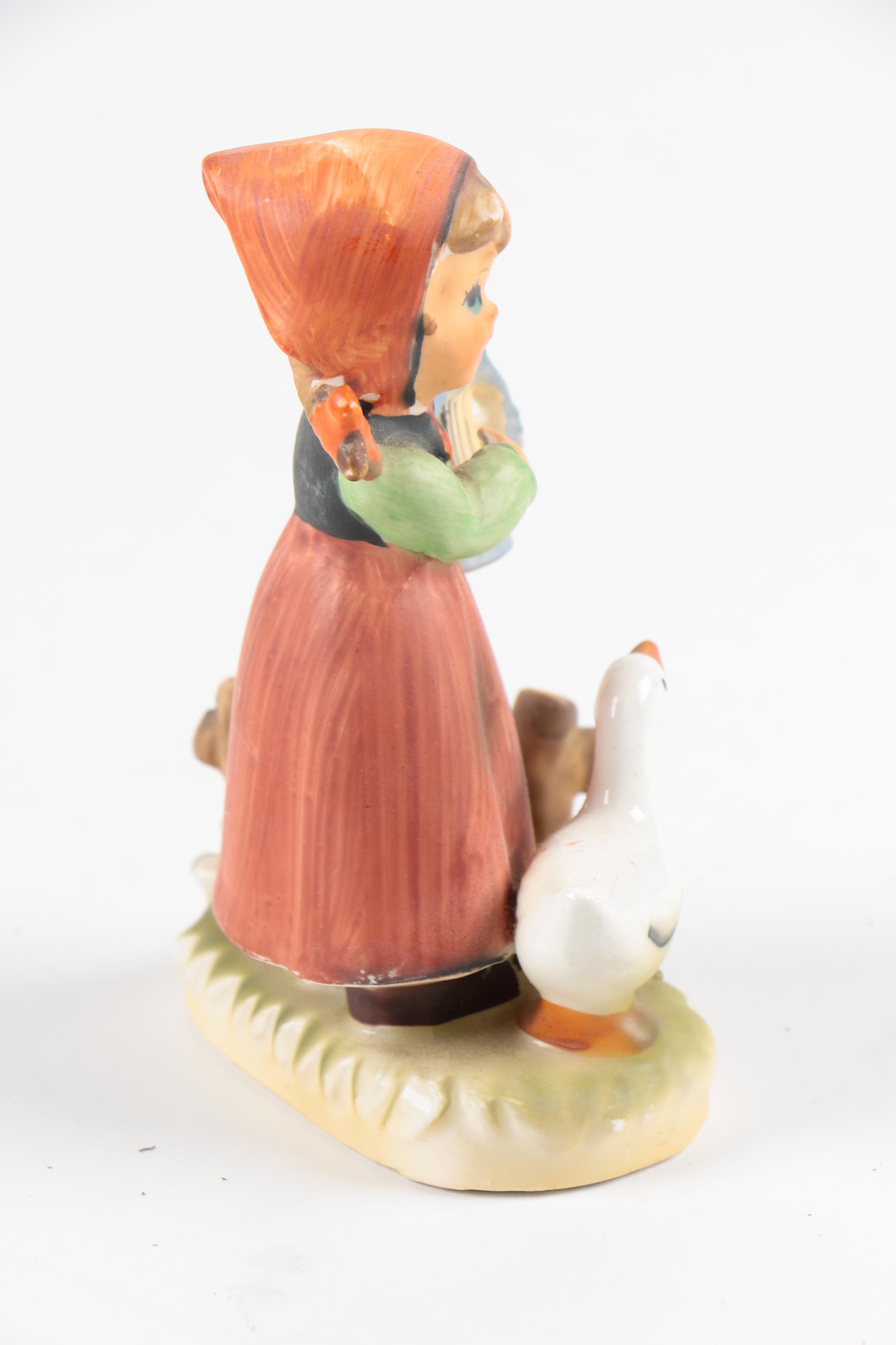 Hummel Style Figurines of Children with Geese