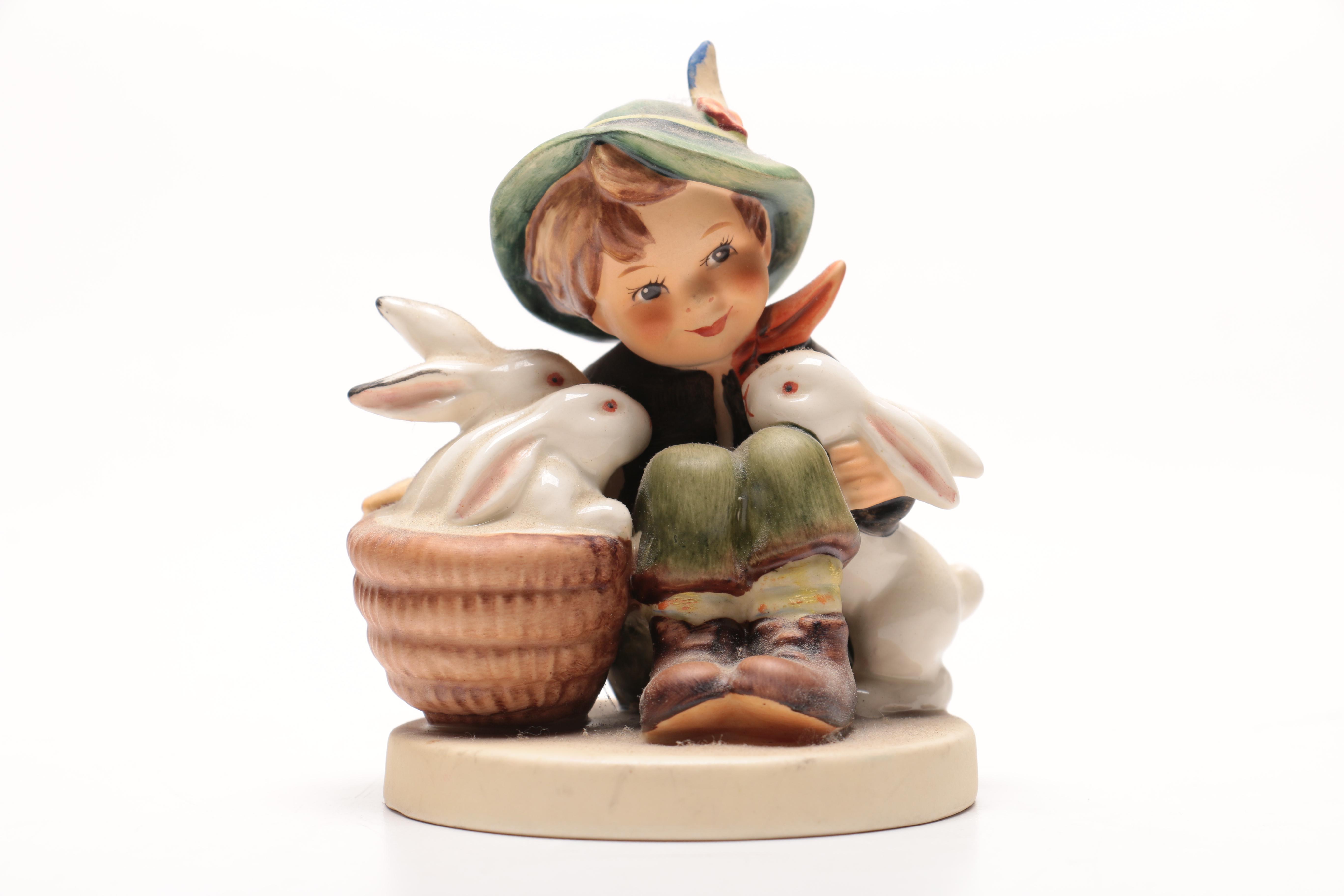 Goebel Hummel Shepard and Boy with Rabbits Figurines