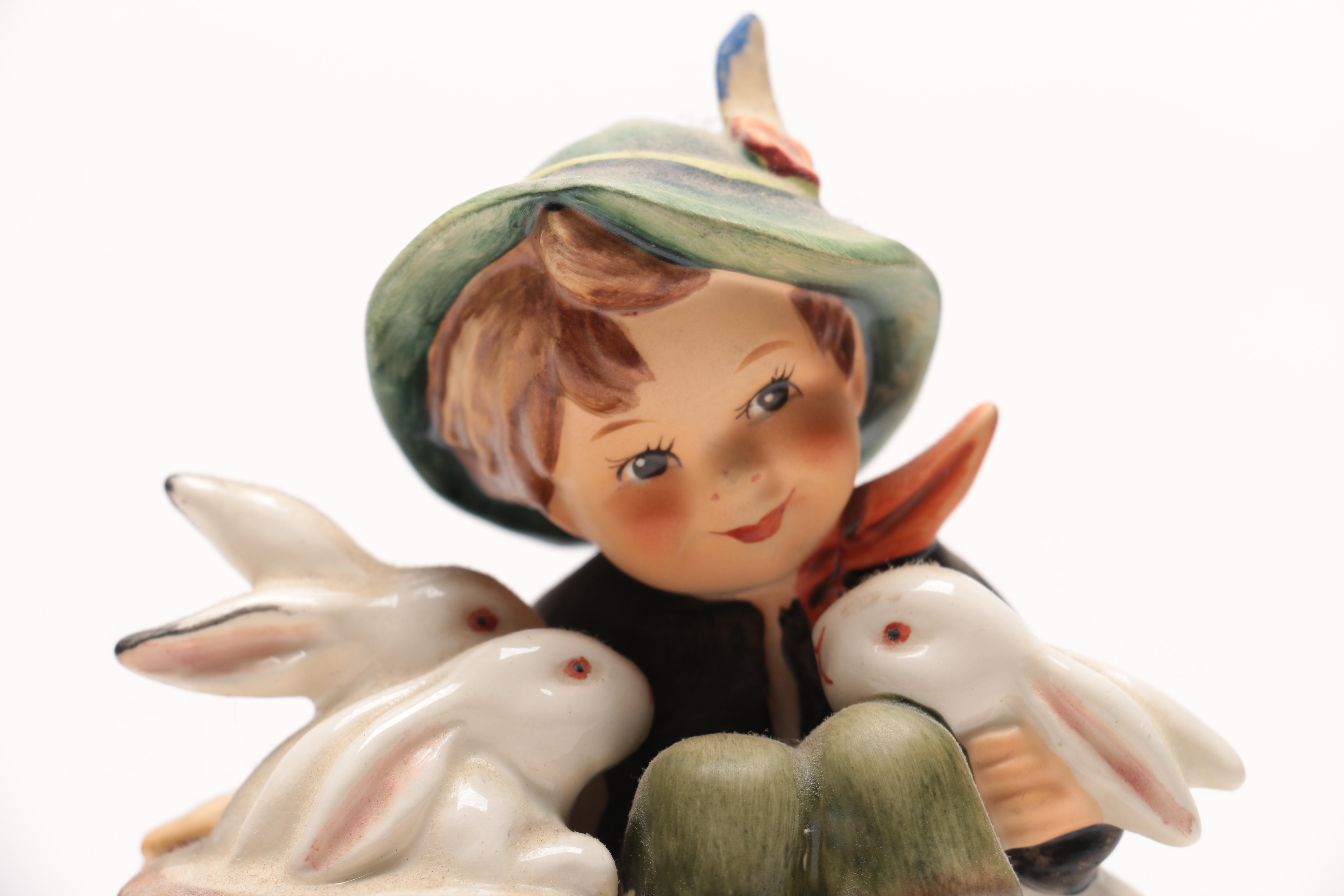 Goebel Hummel Shepard and Boy with Rabbits Figurines