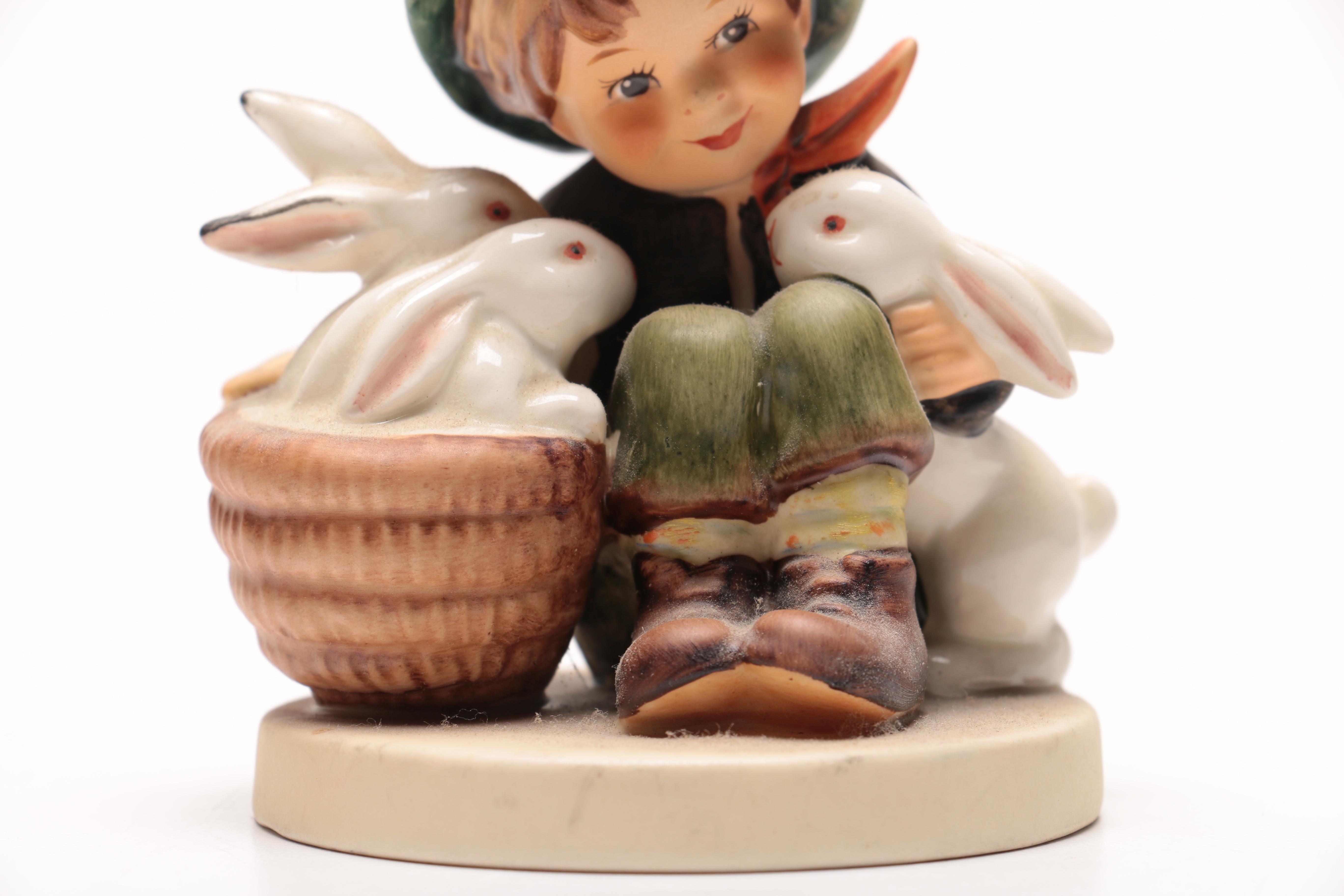 Goebel Hummel Shepard and Boy with Rabbits Figurines