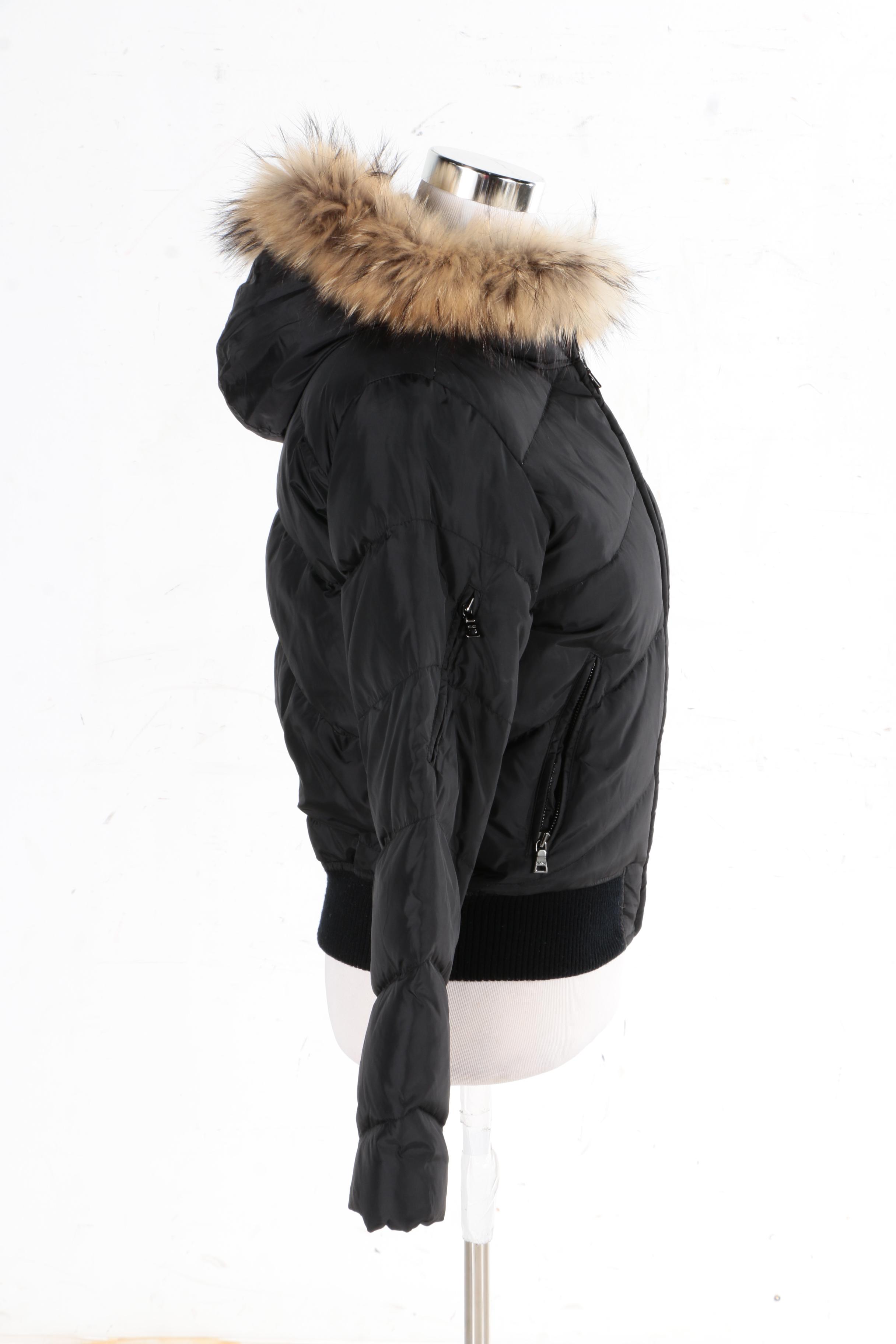 Marc New York Winter Coat With Raccoon Fur Trim