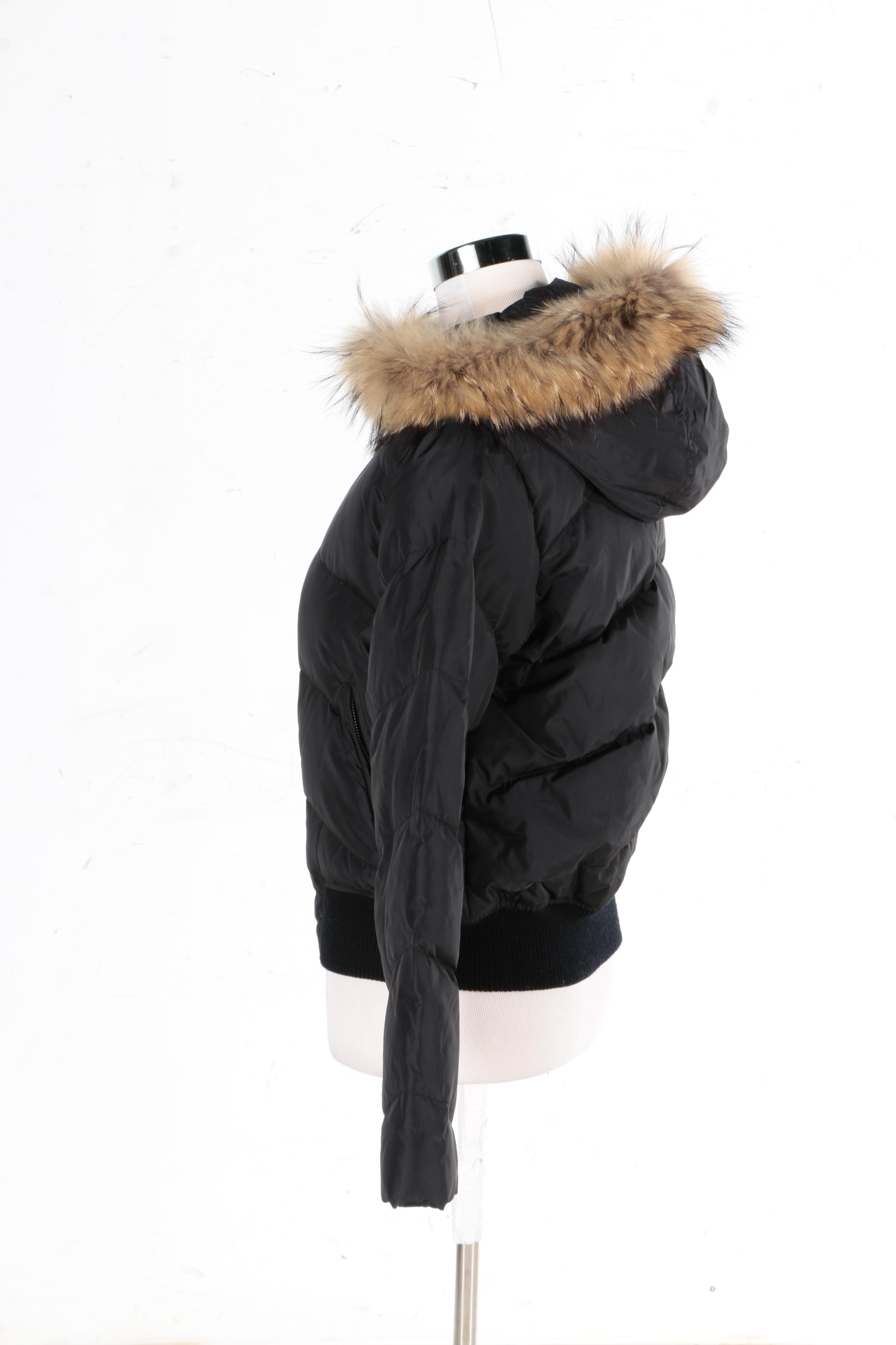 Marc New York Winter Coat With Raccoon Fur Trim
