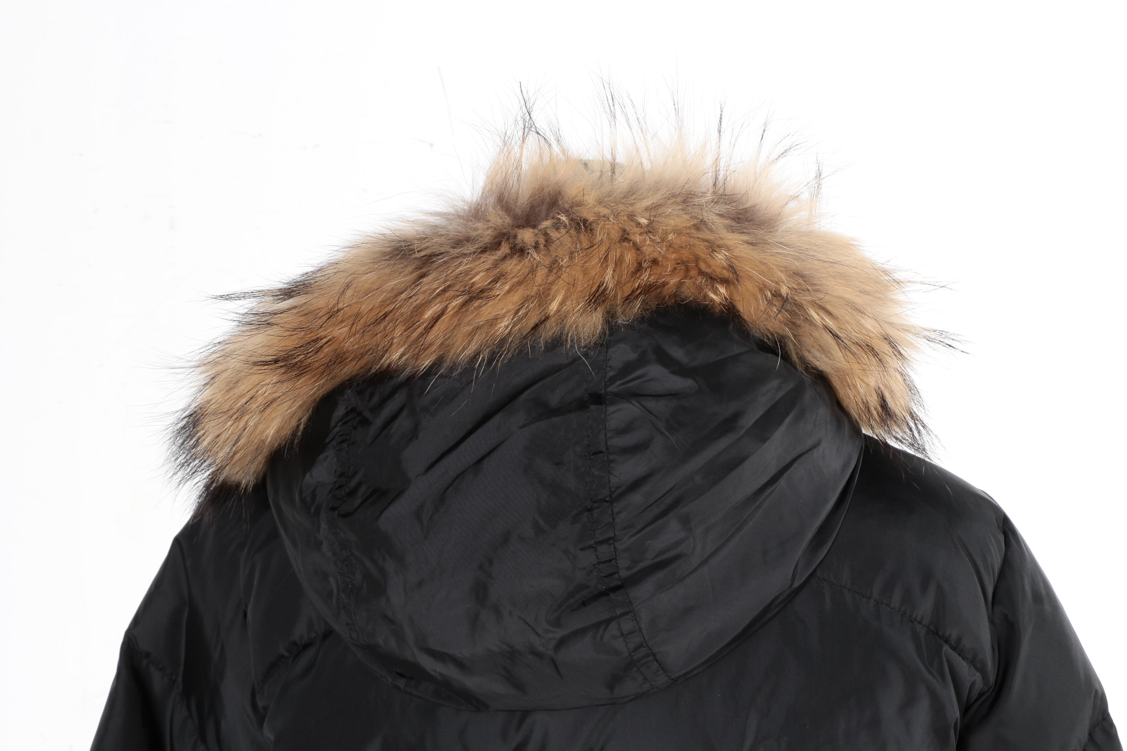 Marc New York Winter Coat With Raccoon Fur Trim