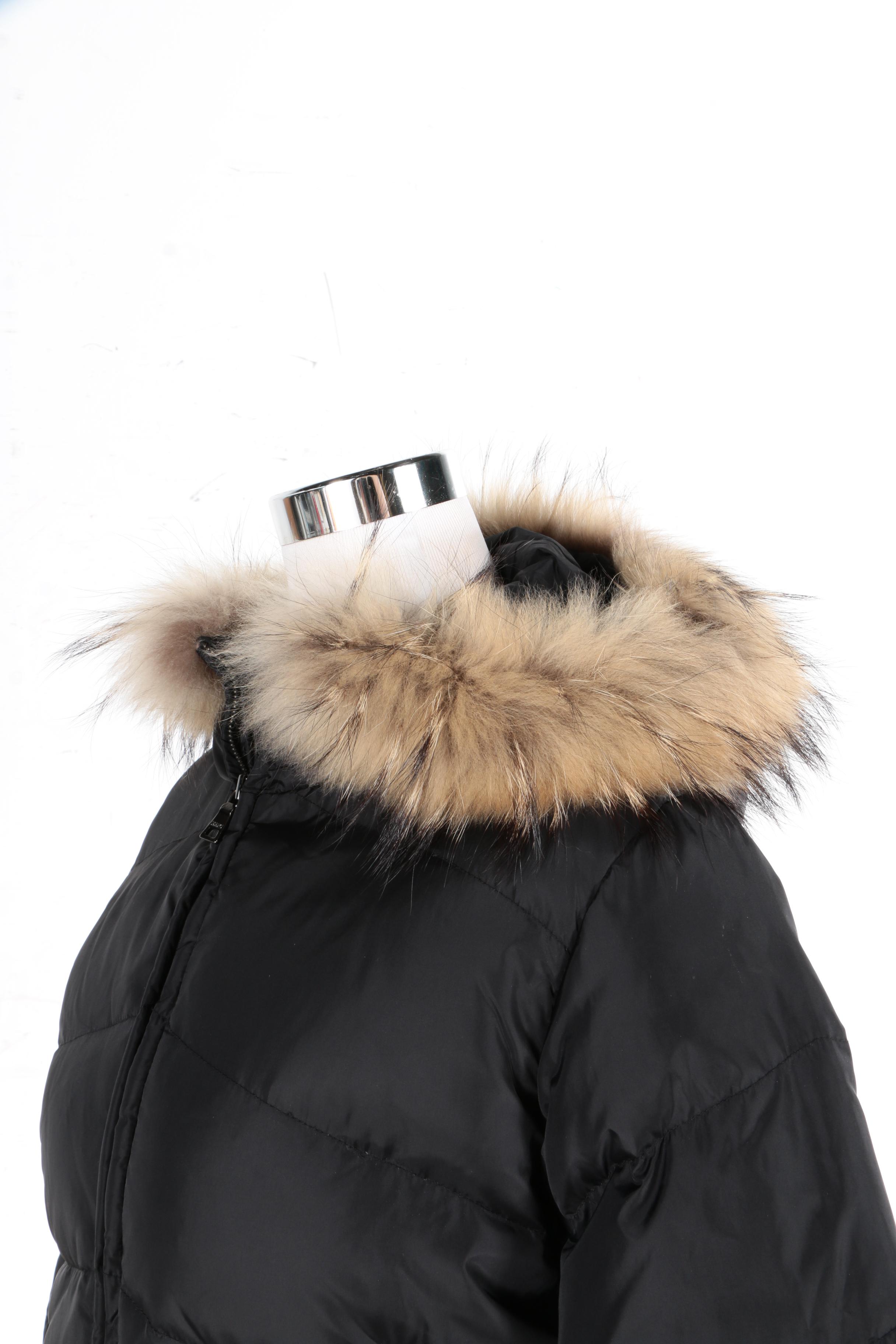 Marc New York Winter Coat With Raccoon Fur Trim