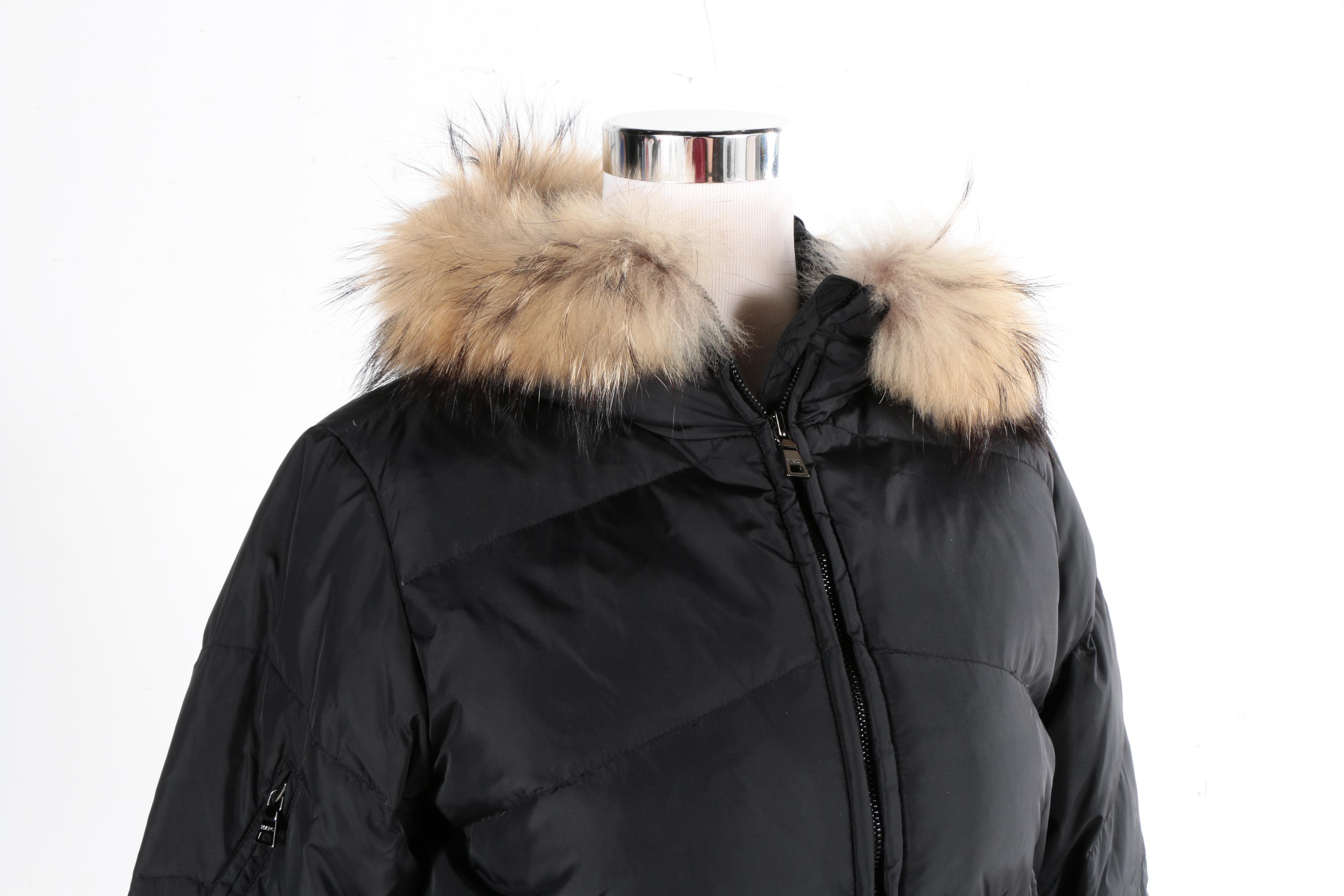 Marc New York Winter Coat With Raccoon Fur Trim